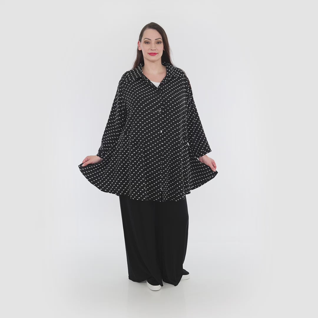 AKH Fashion Jacke in Glocken-Form, aus Viskose, 1315.06940, Schwarz-Weiß, Schick, Modern