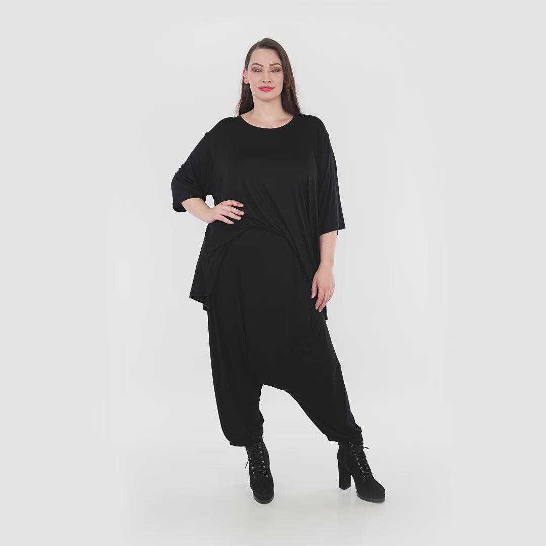 Haremshose von AKH Fashion aus Viskose, 1233.06950, Schwarz, Schick, Modern, Bequem