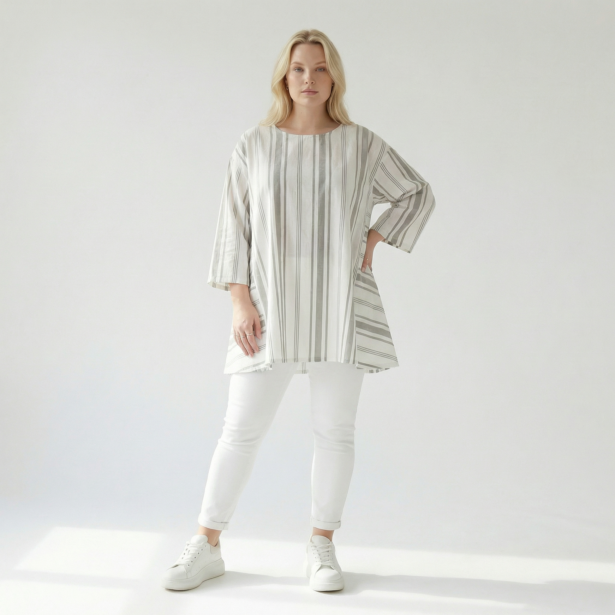 A-Form Shirt von AKH Fashion aus Baumwolle, ausgefallene, zeitlose Lagenlook Mode