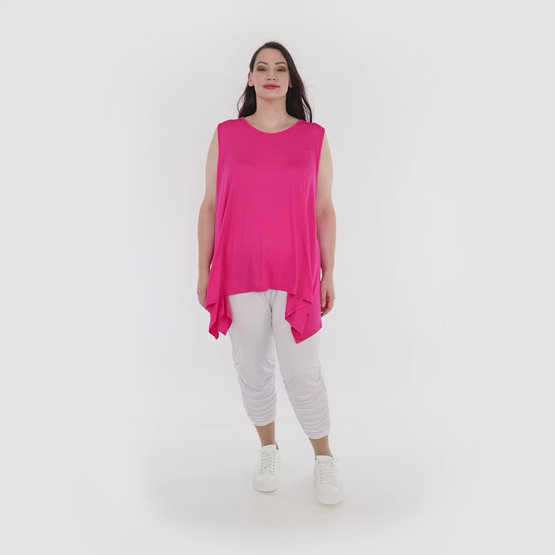 A-Form Top von AKH Fashion aus Viskose, 1233.03071, Fuchsia, Schick, Modern, Bequem