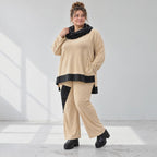 Rollkragenshirt aus Viskosejersey mit Taftdetail asymmetrisch vorne kurz hinten lang