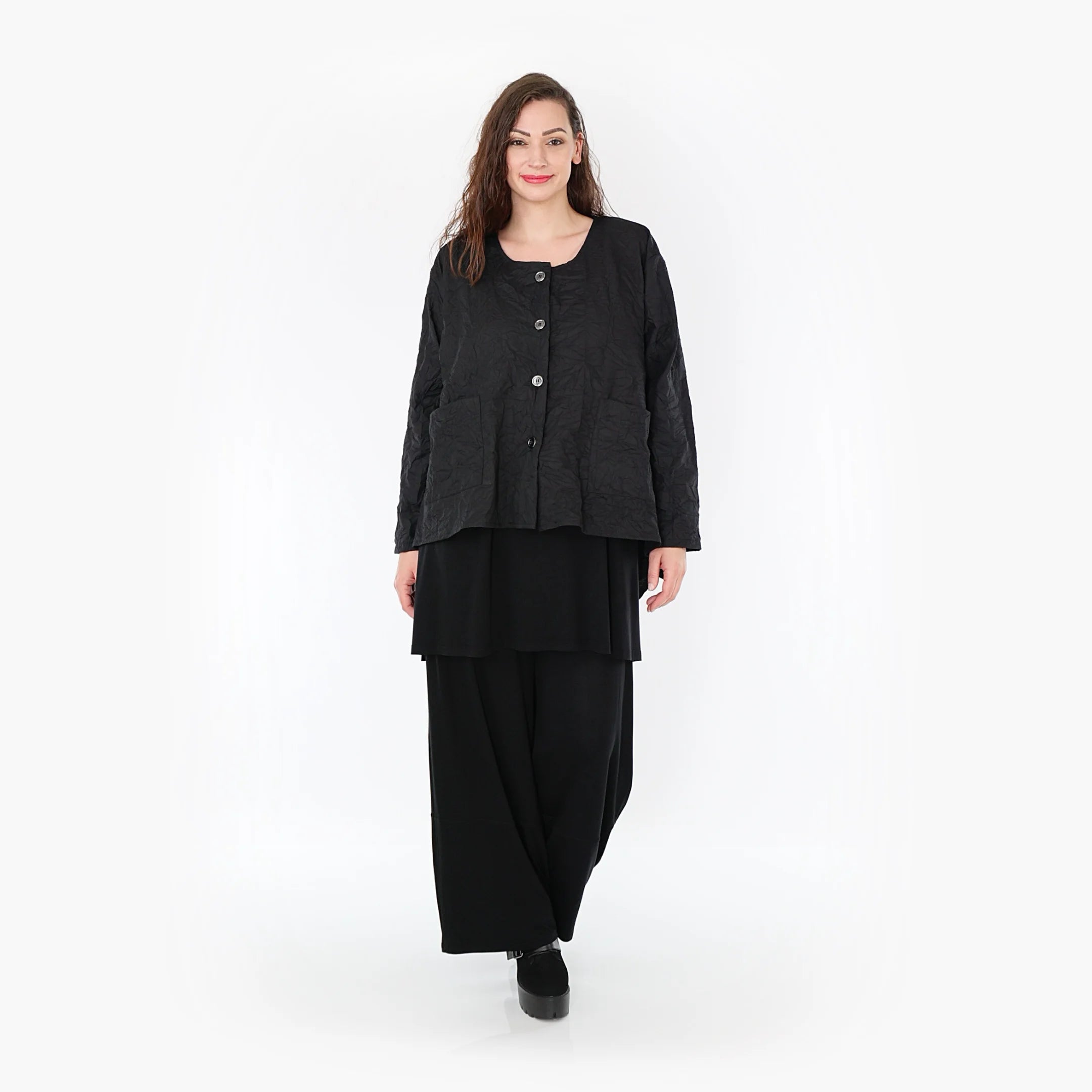 A-Form Jacke von AKH Fashion aus Viskose, 1372.00118, Schwarz, Schick, Modern, Bequem