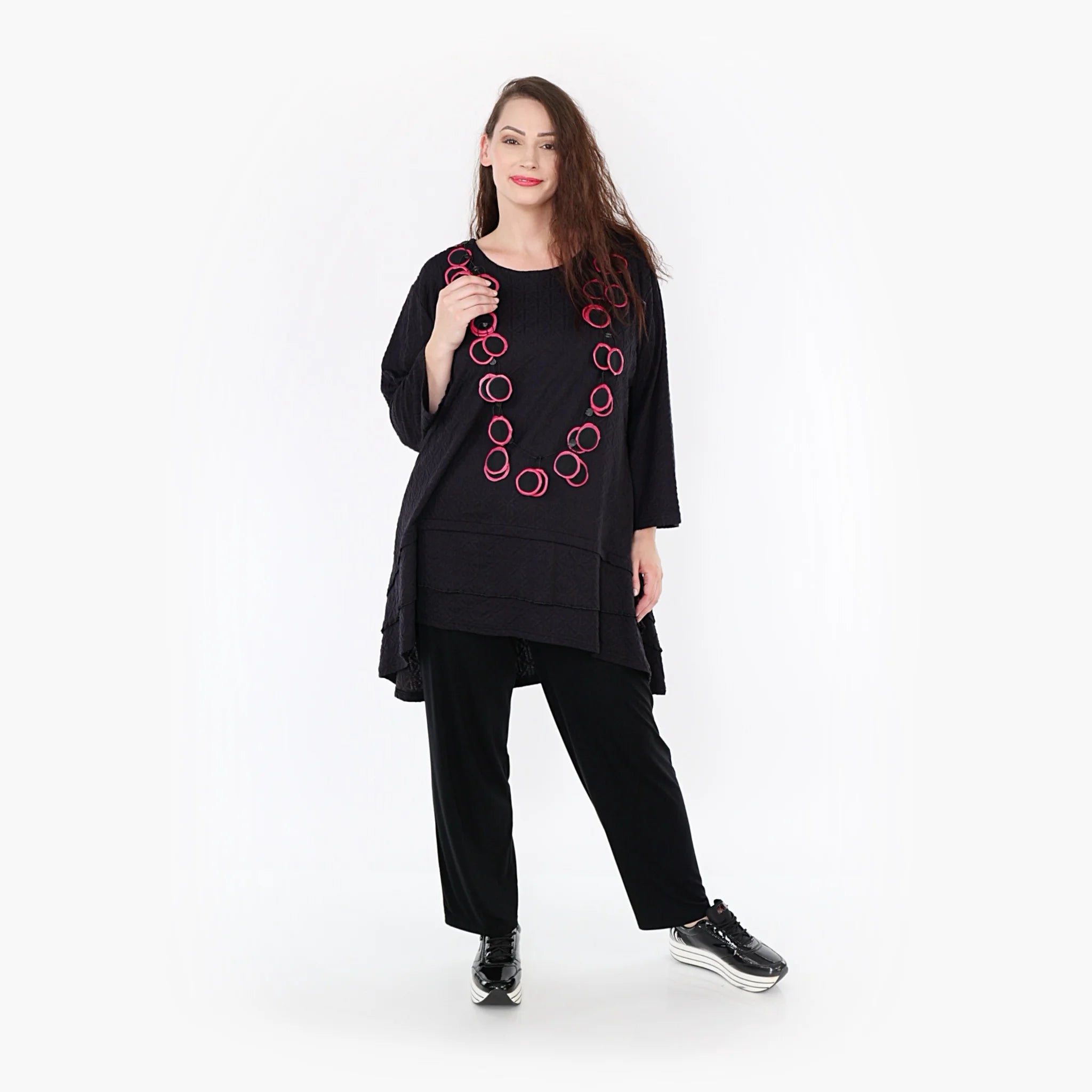 A-Form Shirt von AKH Fashion aus Viskose, 1342.06976, Schwarz, Unifarben, Schick, Modern