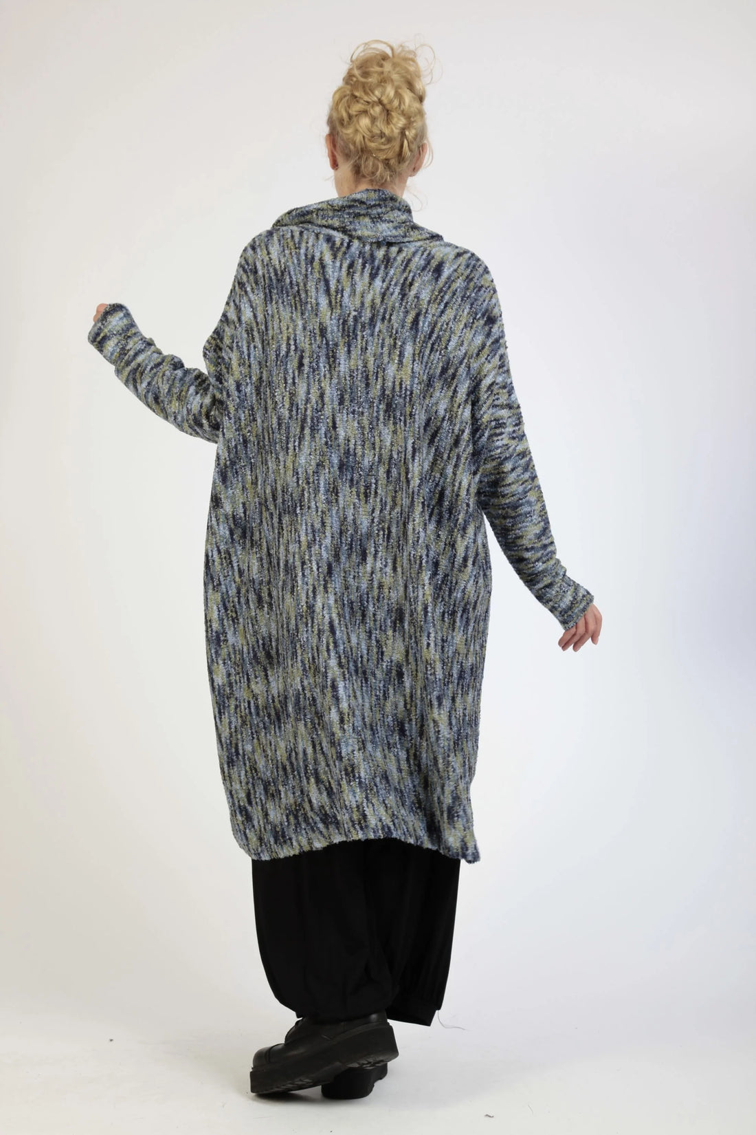  BallonBigshirt von AKH Fashion aus Baumwolle, 1134.2109B, Blau-Grün, Meliert, Schick, Modern