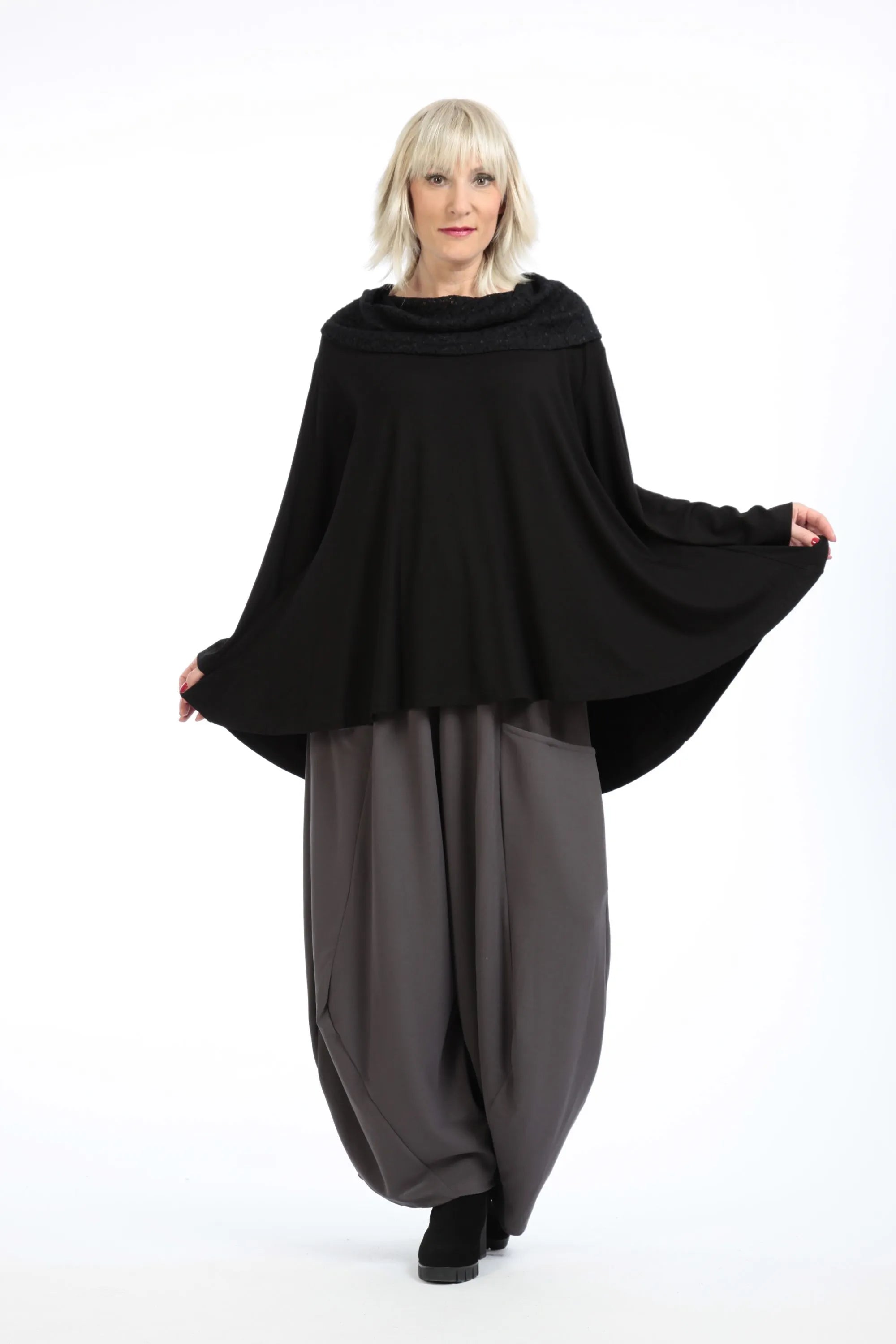  A-Form Shirt von AKH Fashion aus Viskose, 1195.01950, Schwarz, Schick, Modern, Bequem