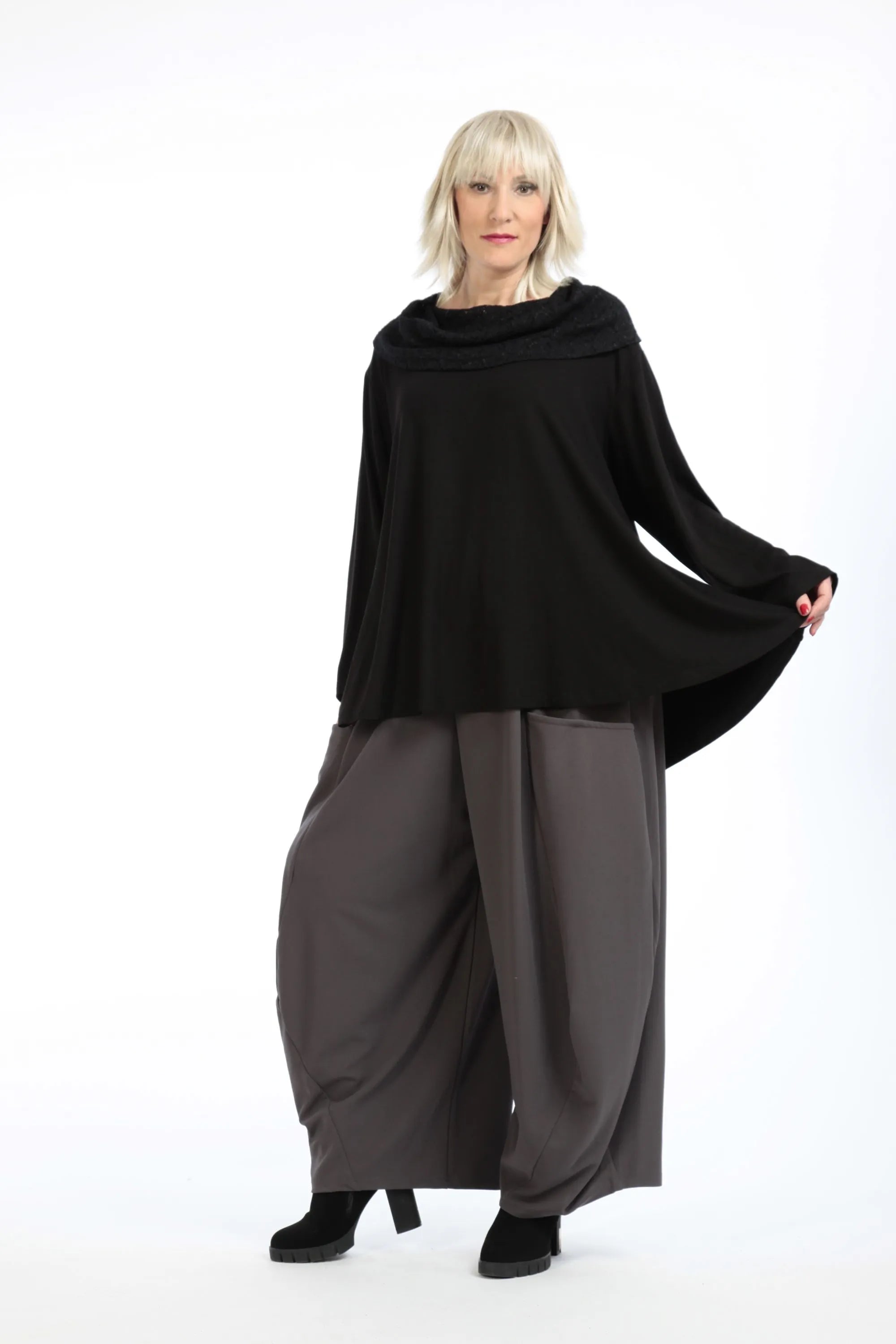  A-Form Shirt von AKH Fashion aus Viskose, 1195.01950, Schwarz, Schick, Modern, Bequem