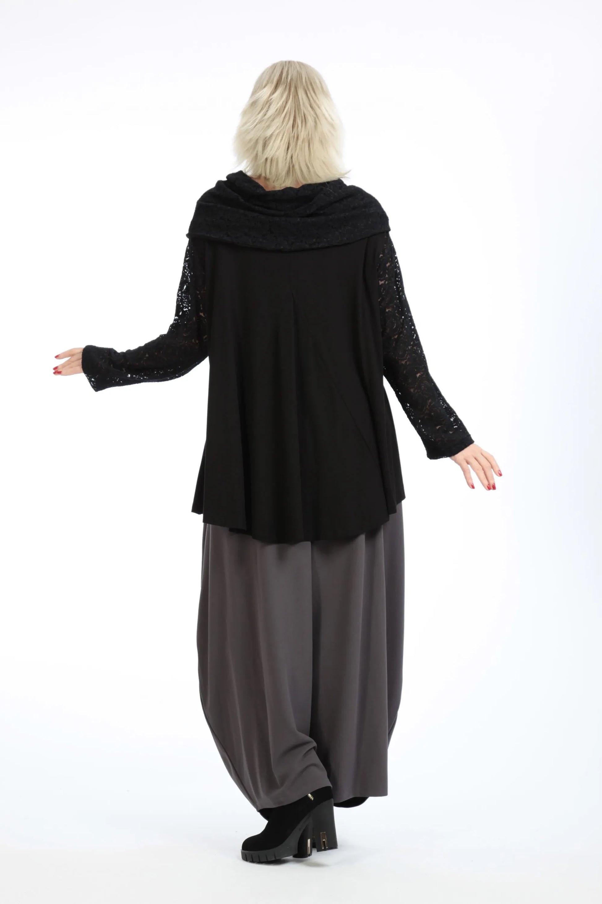  A-Form Shirt von AKH Fashion aus Viskose, 1195.09105, Schwarz, Unifarben, Schick, Modern