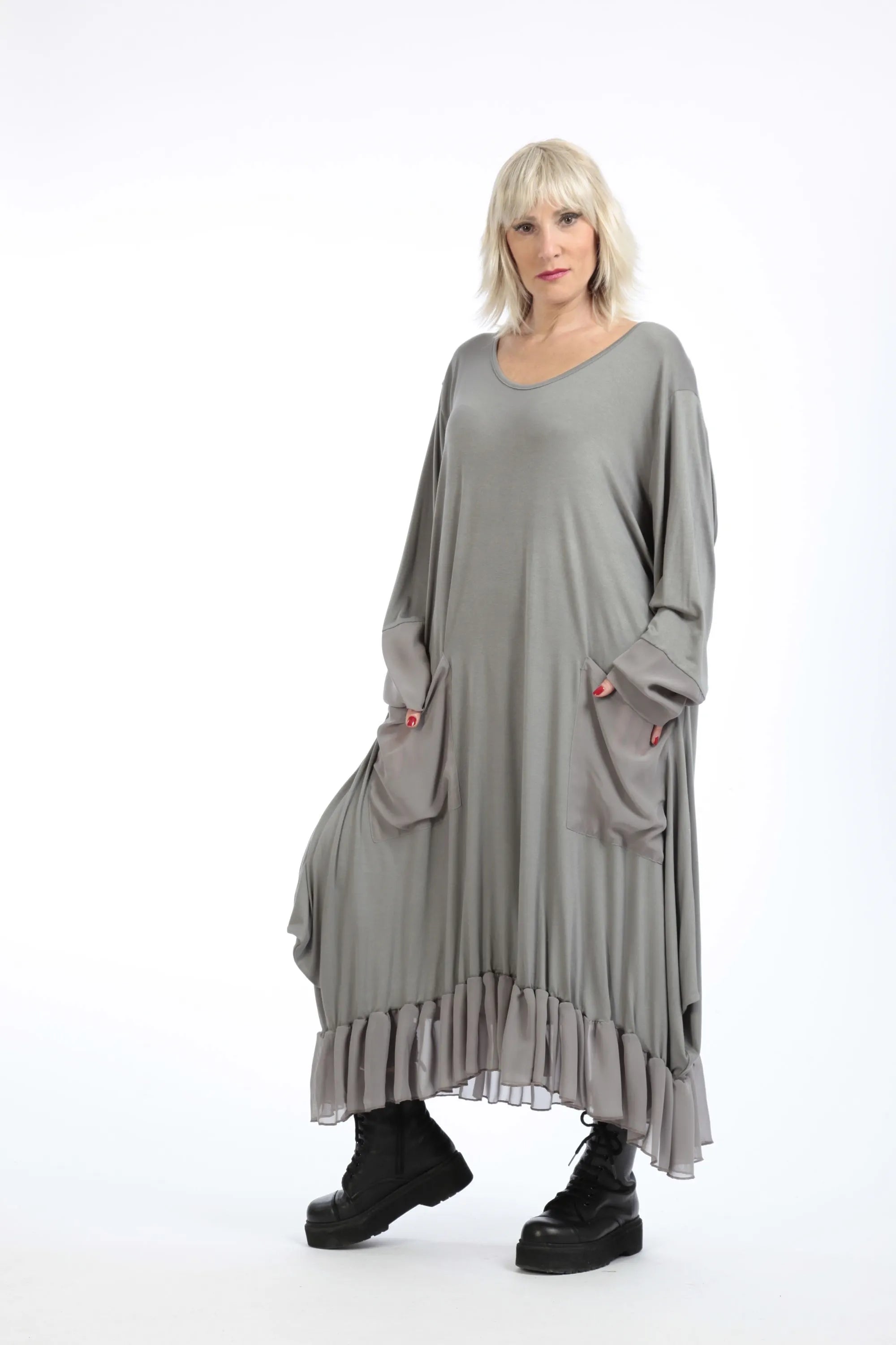  A-Form Kleid von AKH Fashion aus Viskose, 1197.05909, Grau, Schick, Modern, Bequem