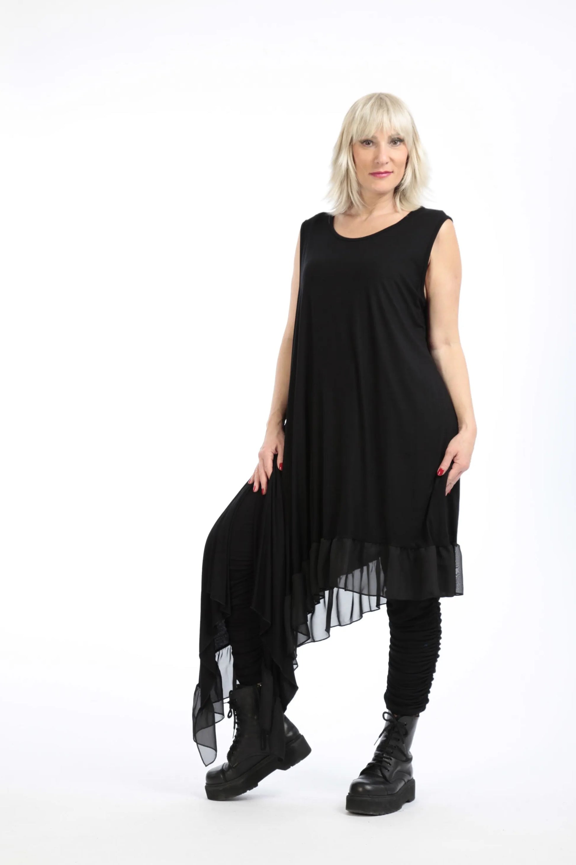  Tunika von AKH Fashion aus Viskose in asymmetrischer Form, 1197.06874, Schwarz, Schick