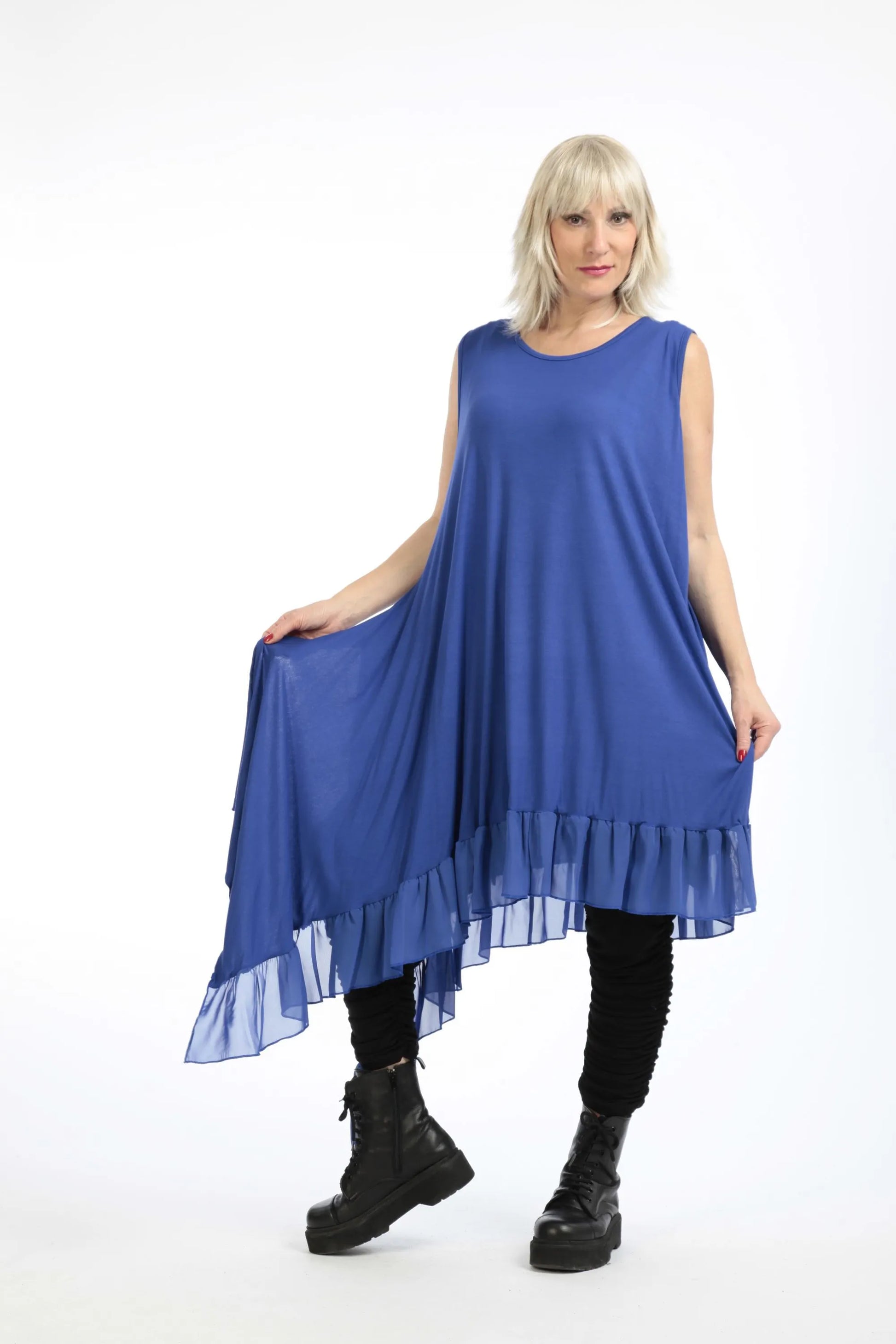  Tunika von AKH Fashion aus Viskose in asymmetrischer Form, 1197.06874, Blau, Ausgefallen