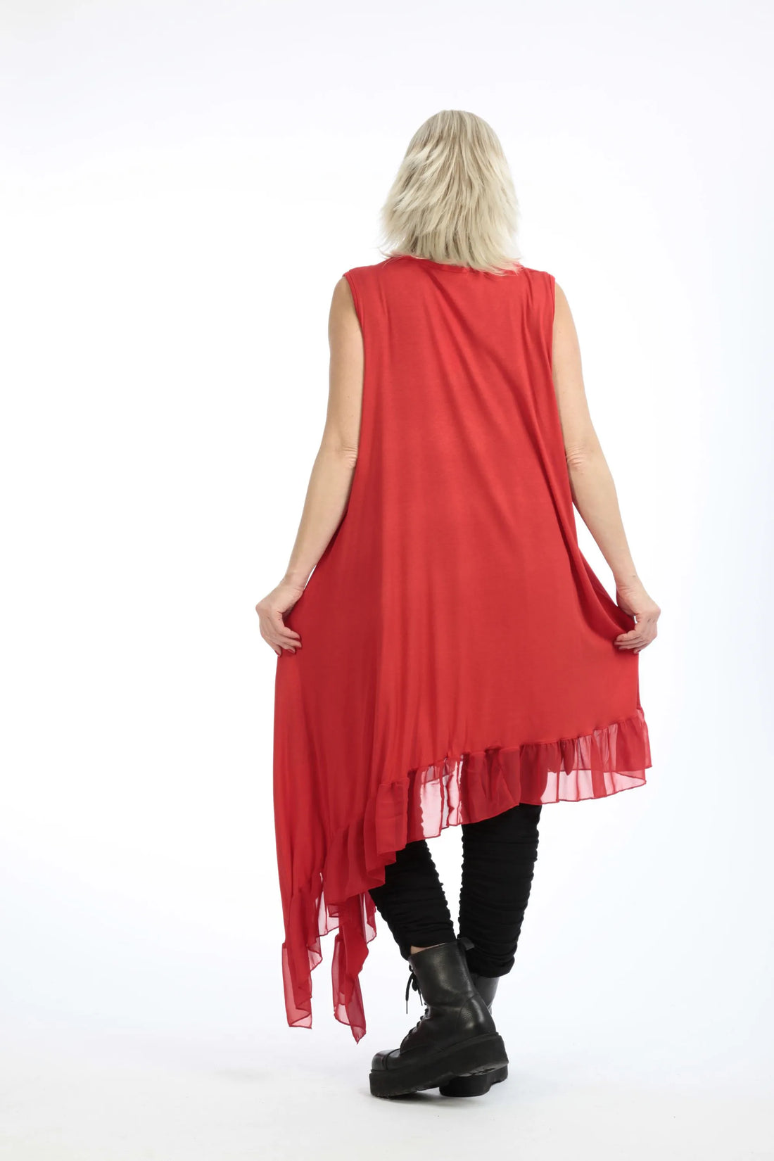  Tunika von AKH Fashion aus Viskose in asymmetrischer Form, 1197.06874, Rot, Ausgefallen