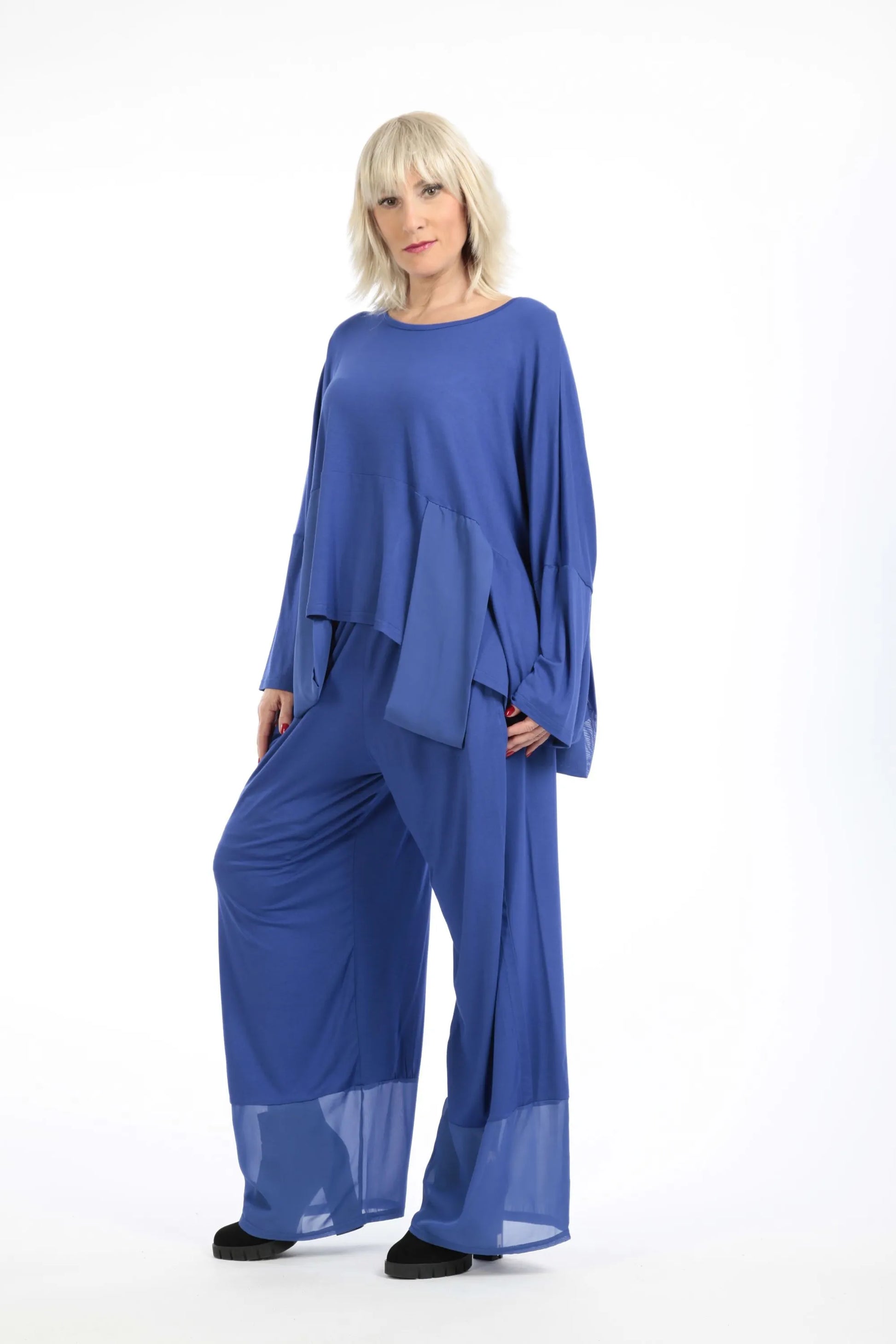  Bigshirt von AKH Fashion aus Viskose in kastiger Form, 1197.06876, Blau, Unifarben, Schick