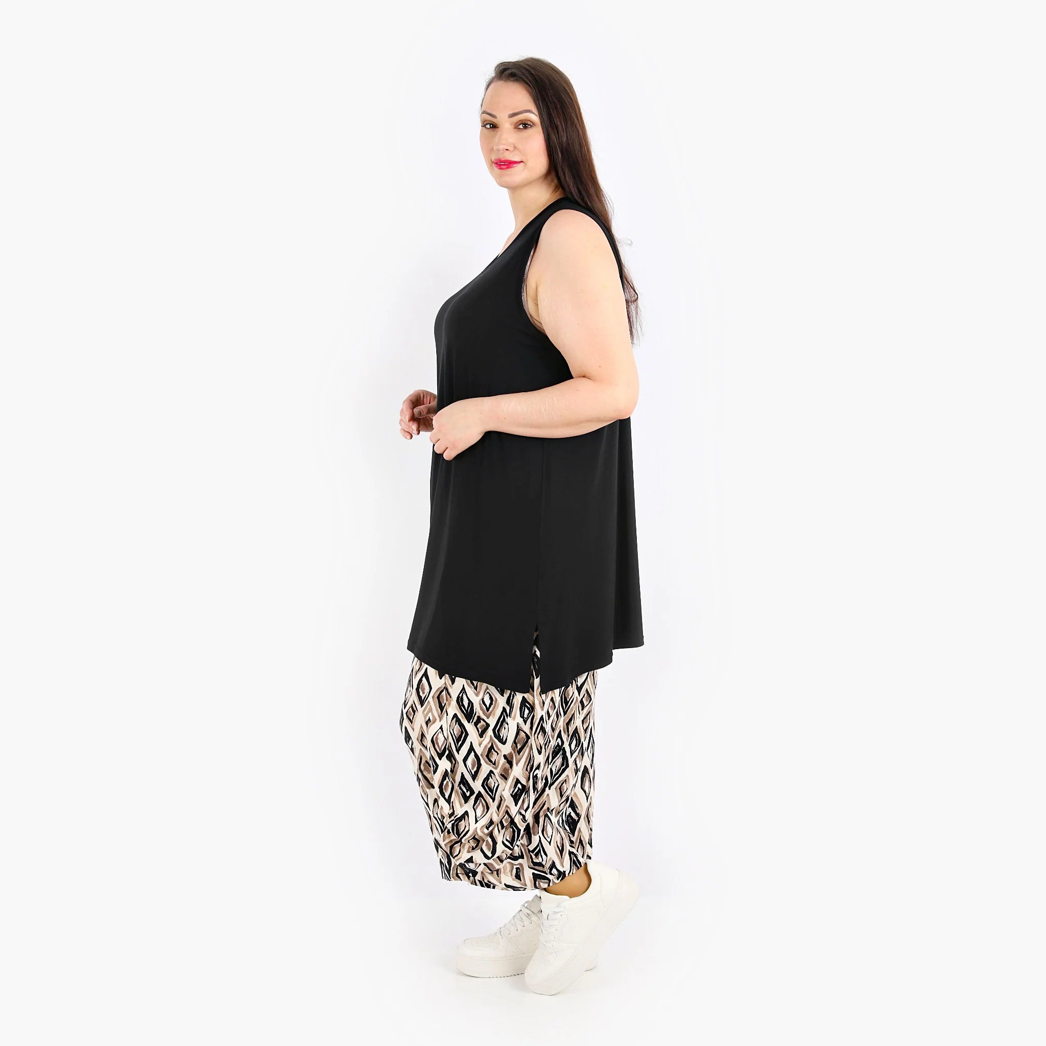  Ballonhose von AKH Fashion aus Viskose, 1309.08069, Beige-Schwarz-Cognac, Farbmix, Schick