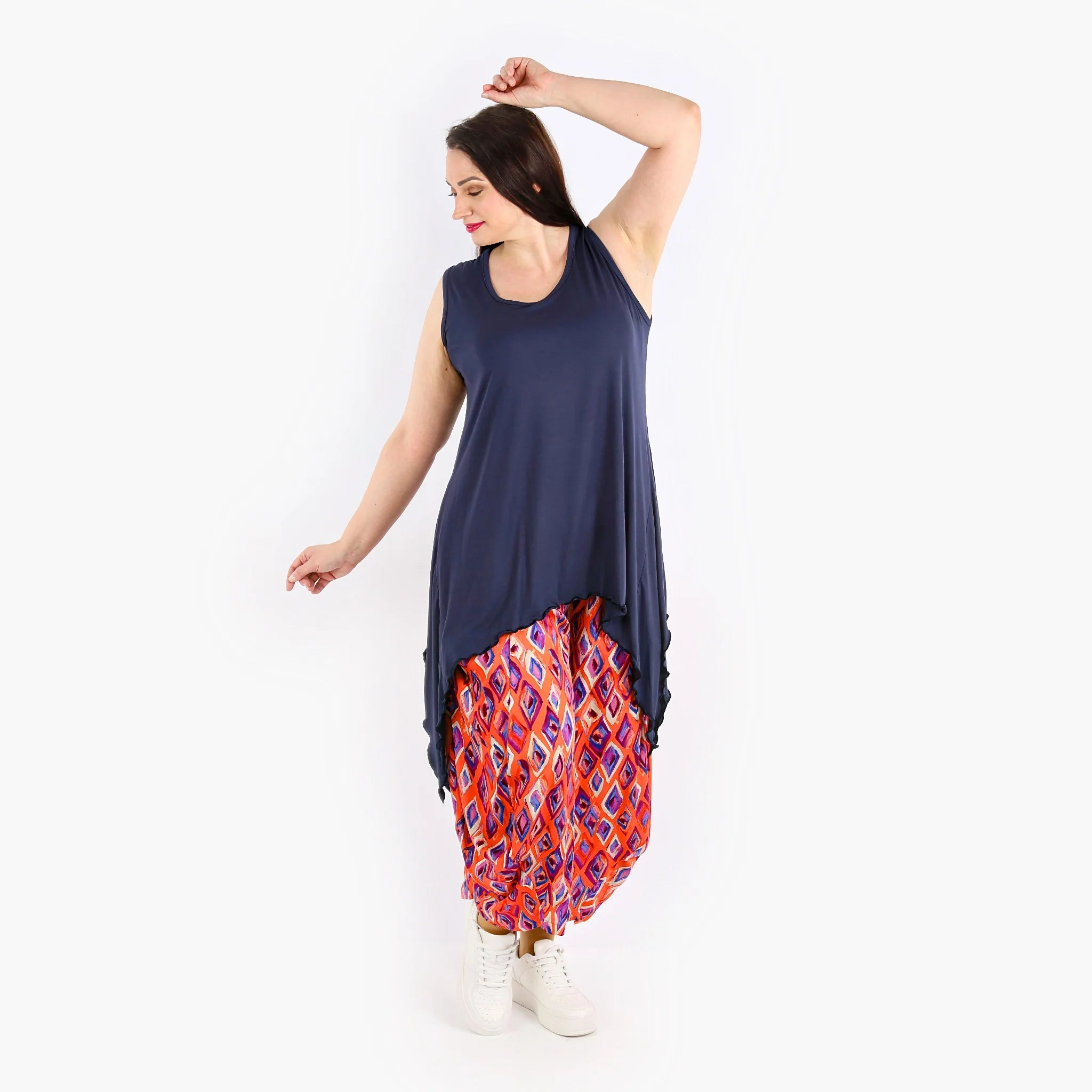  Ballonhose von AKH Fashion aus Viskose, 1309.08069, Orange-Violett-Blau, Farbmix, Schick