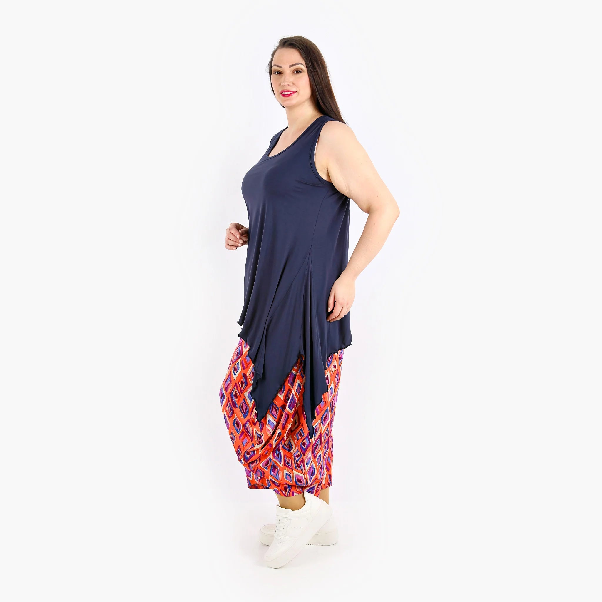  Ballonhose von AKH Fashion aus Viskose, 1309.08069, Orange-Violett-Blau, Farbmix, Schick