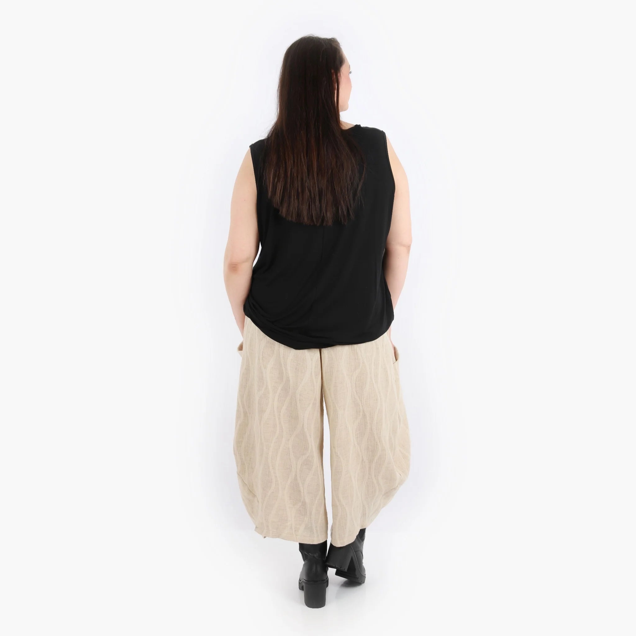  Ballonhose von AKH Fashion aus Leinen, 1311.08069, Beige, Schick, Modern, Bequem