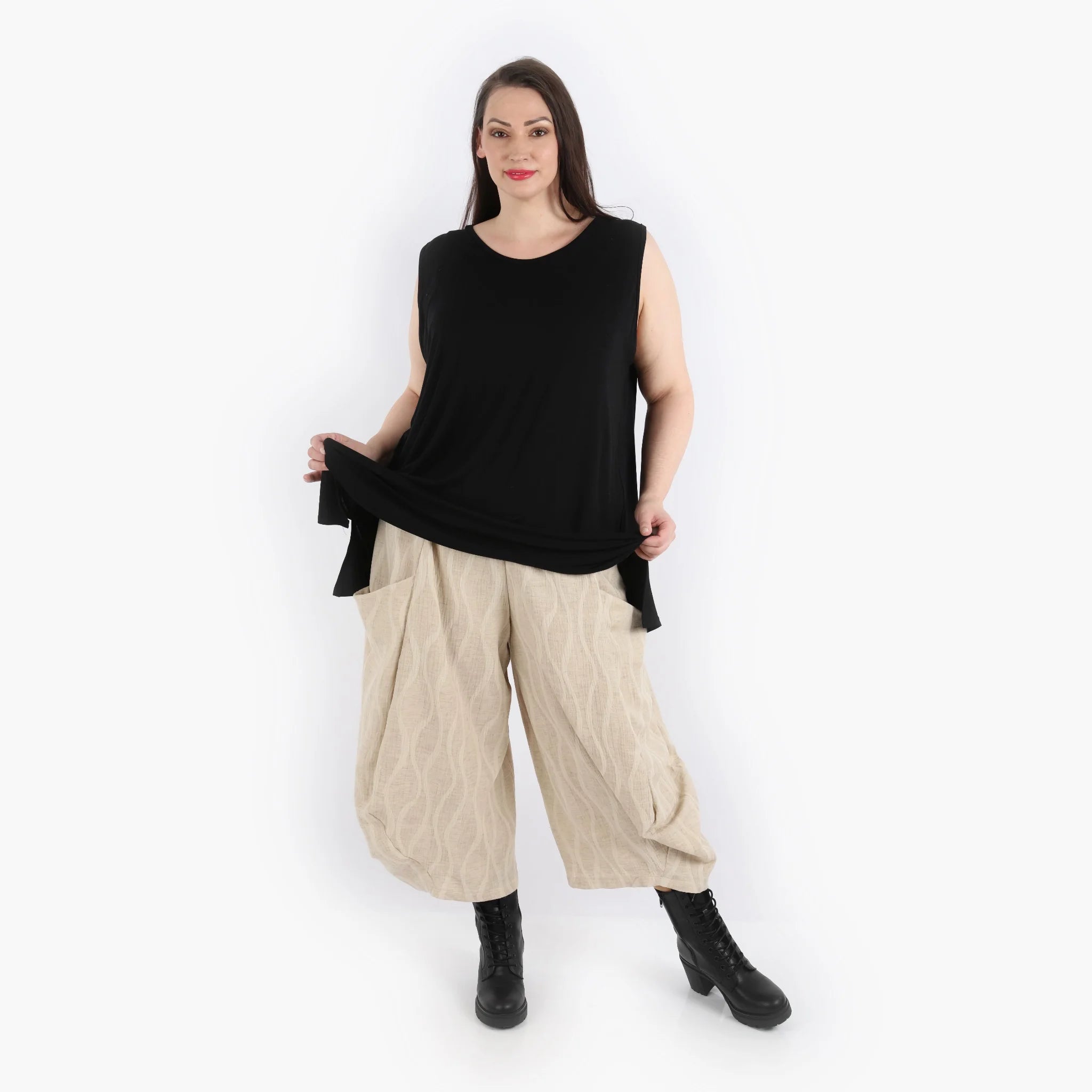  Ballonhose von AKH Fashion aus Leinen, 1311.08069, Beige, Schick, Modern, Bequem