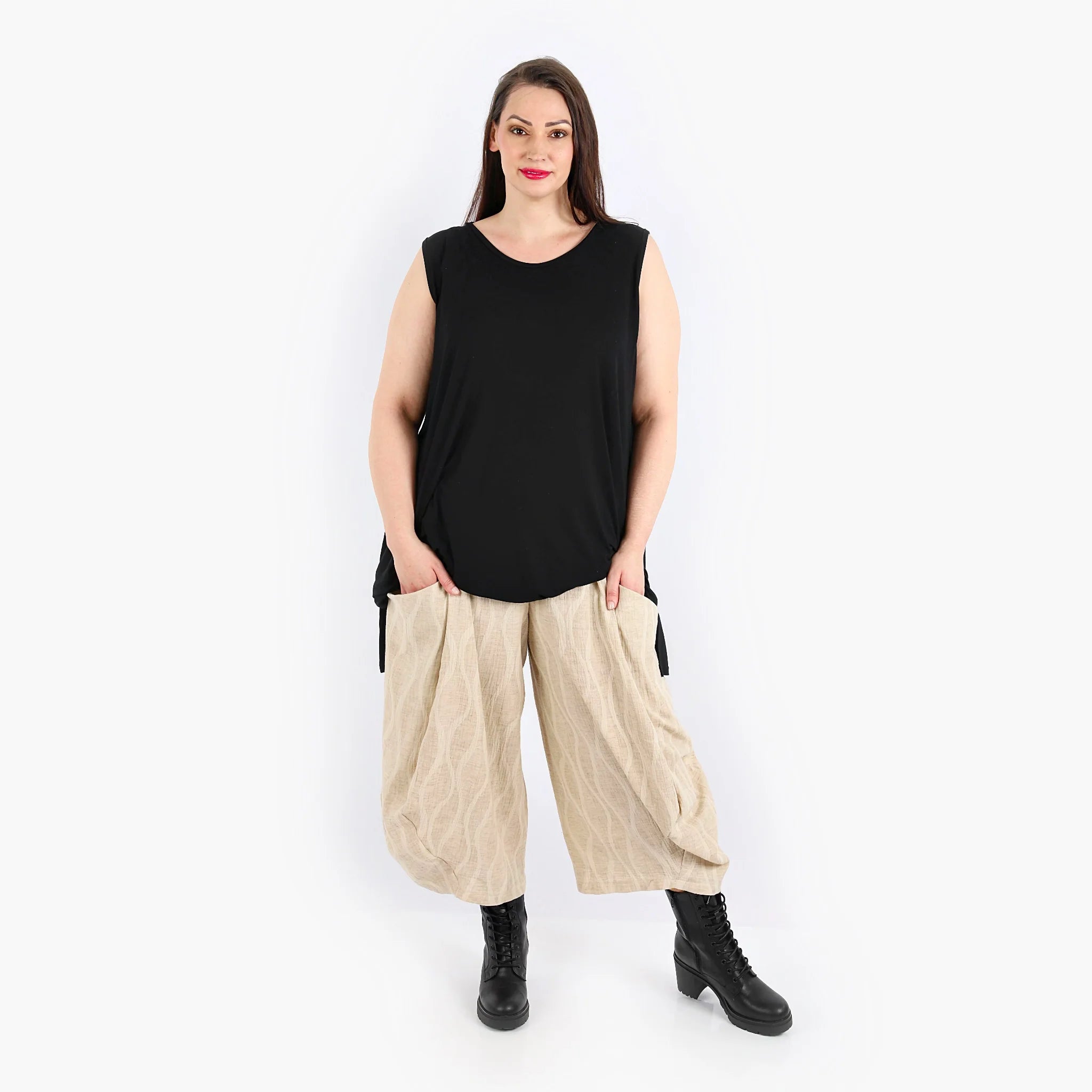  Ballonhose von AKH Fashion aus Leinen, 1311.08069, Beige, Schick, Modern, Bequem