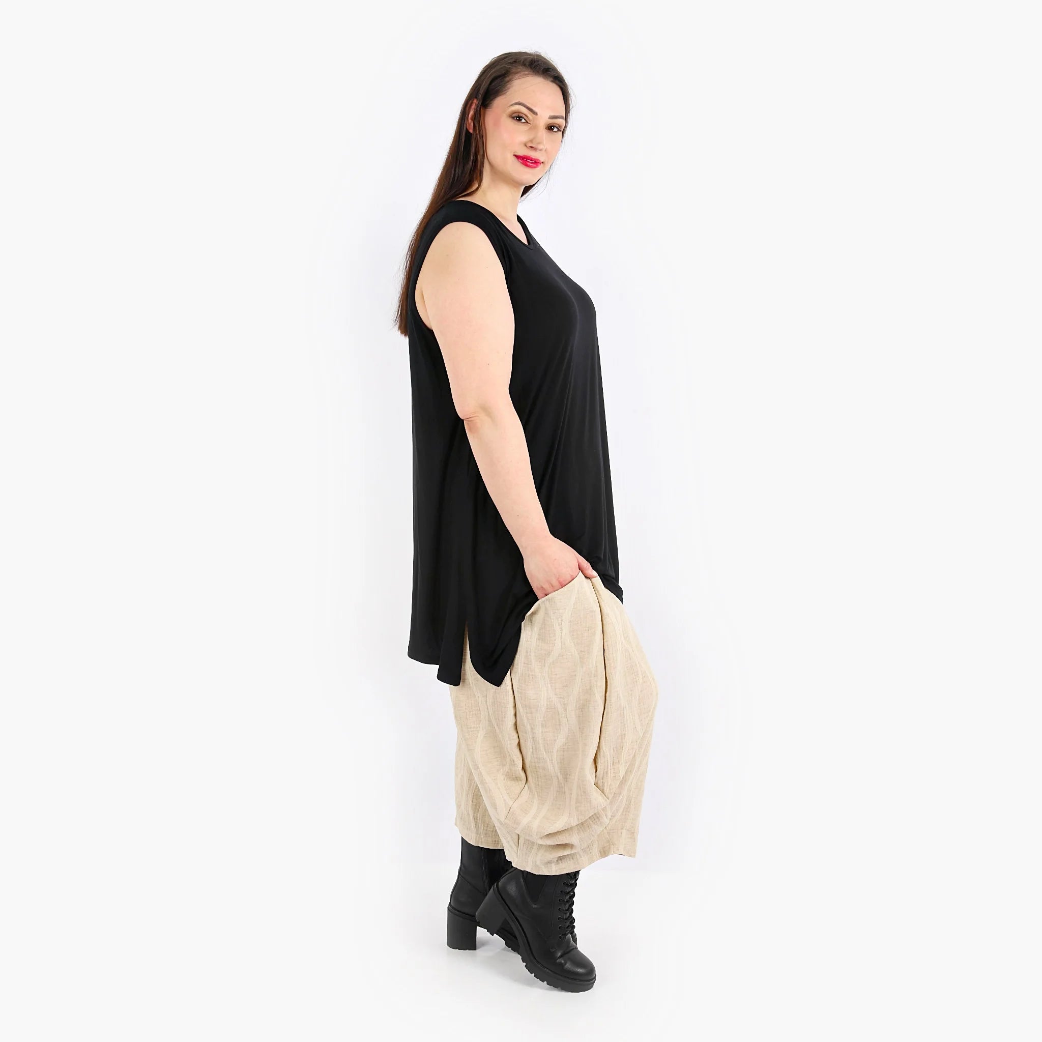  Ballonhose von AKH Fashion aus Leinen, 1311.08069, Beige, Schick, Modern, Bequem