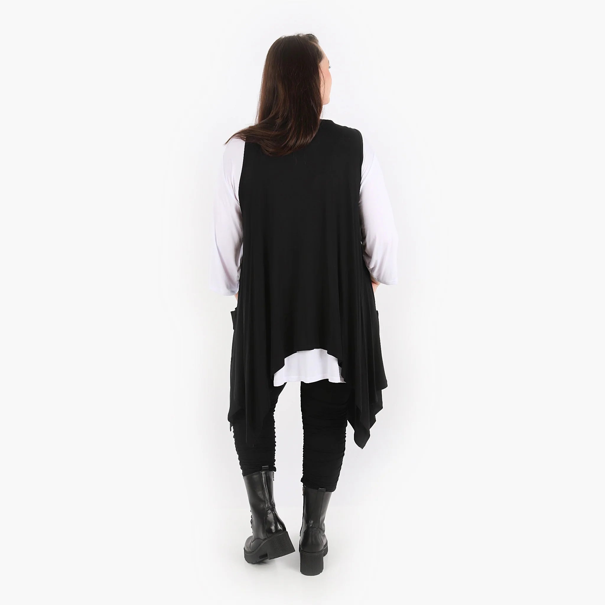  A-Form Weste von AKH Fashion aus Viskose, 1312.00110, Schwarz, Schick, Modern, Bequem