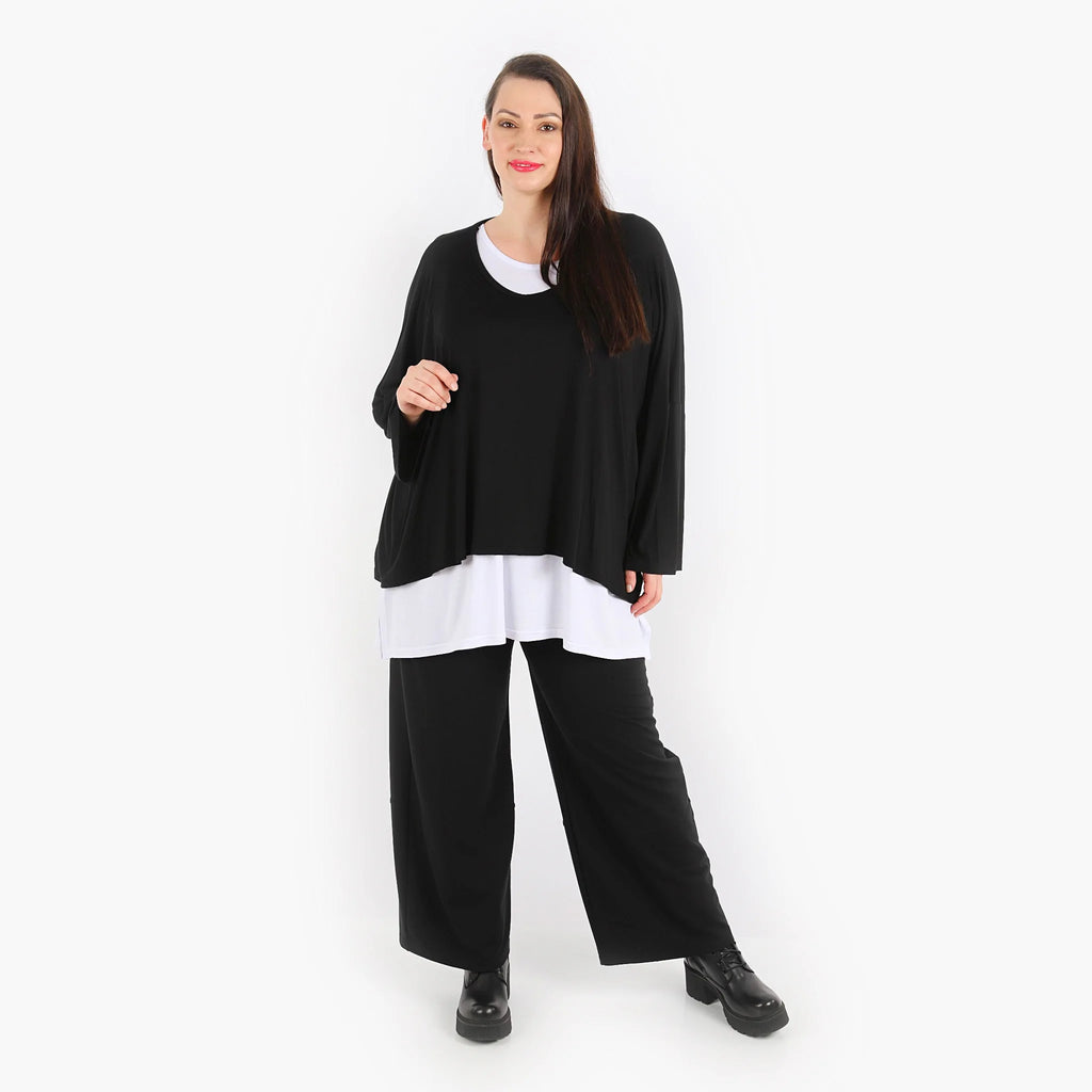  AKH Fashion Hose in gerader Form, aus Viskose, 1312.00122, Schwarz, Schick, Modern, Bequem