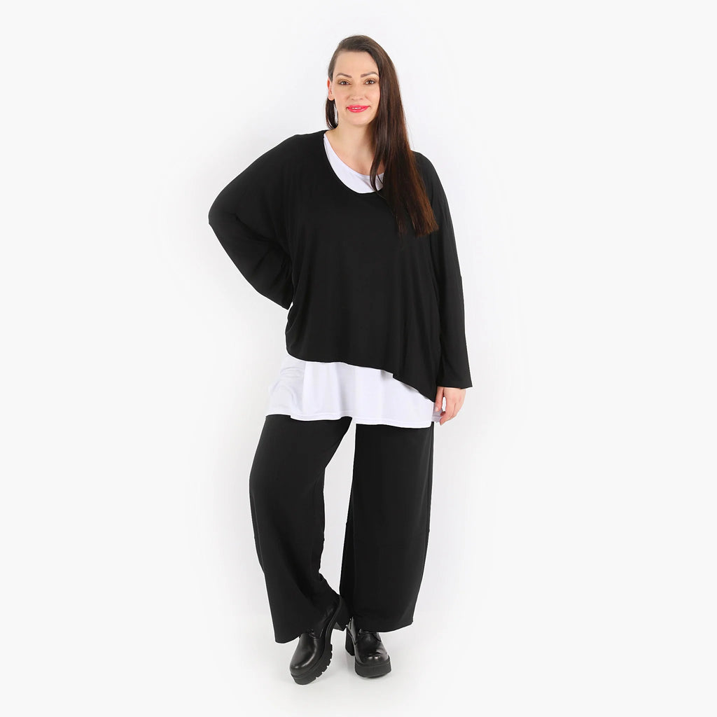  AKH Fashion Hose in gerader Form, aus Viskose, 1312.00122, Schwarz, Schick, Modern, Bequem