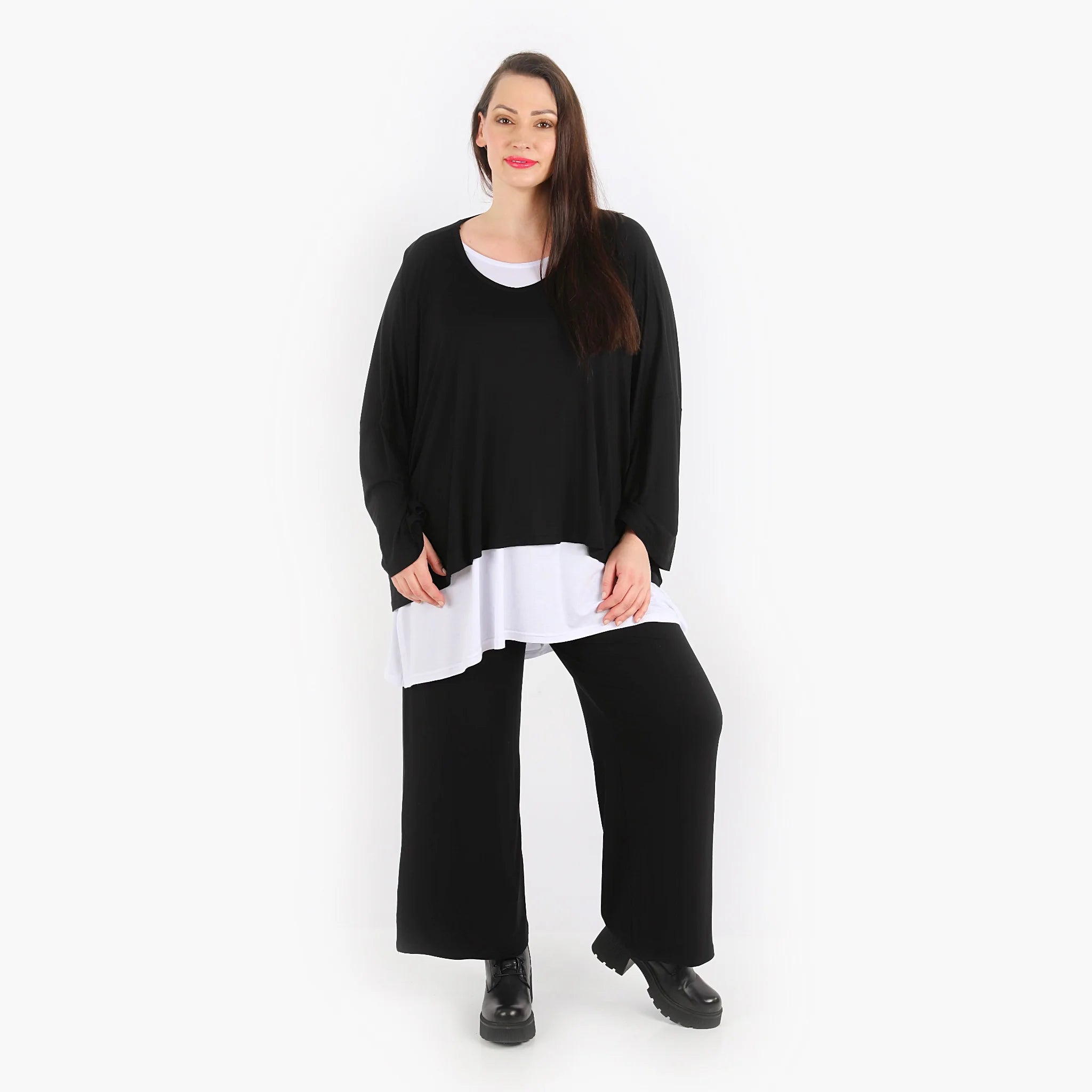  AKH Fashion Hose in gerader Form, aus Viskose, 1312.00225, Schwarz, Schick, Modern, Bequem