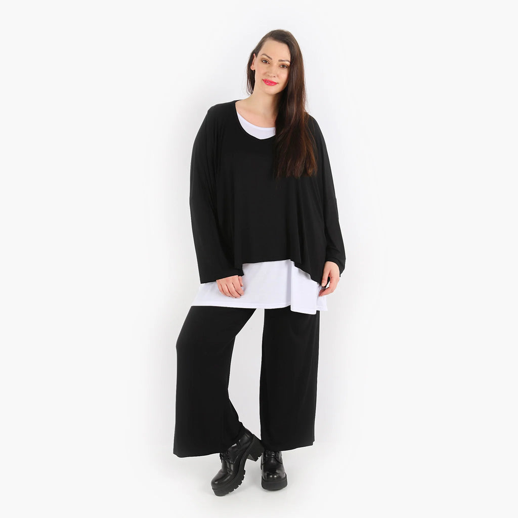  AKH Fashion Hose in gerader Form, aus Viskose, 1312.00225, Schwarz, Schick, Modern, Bequem