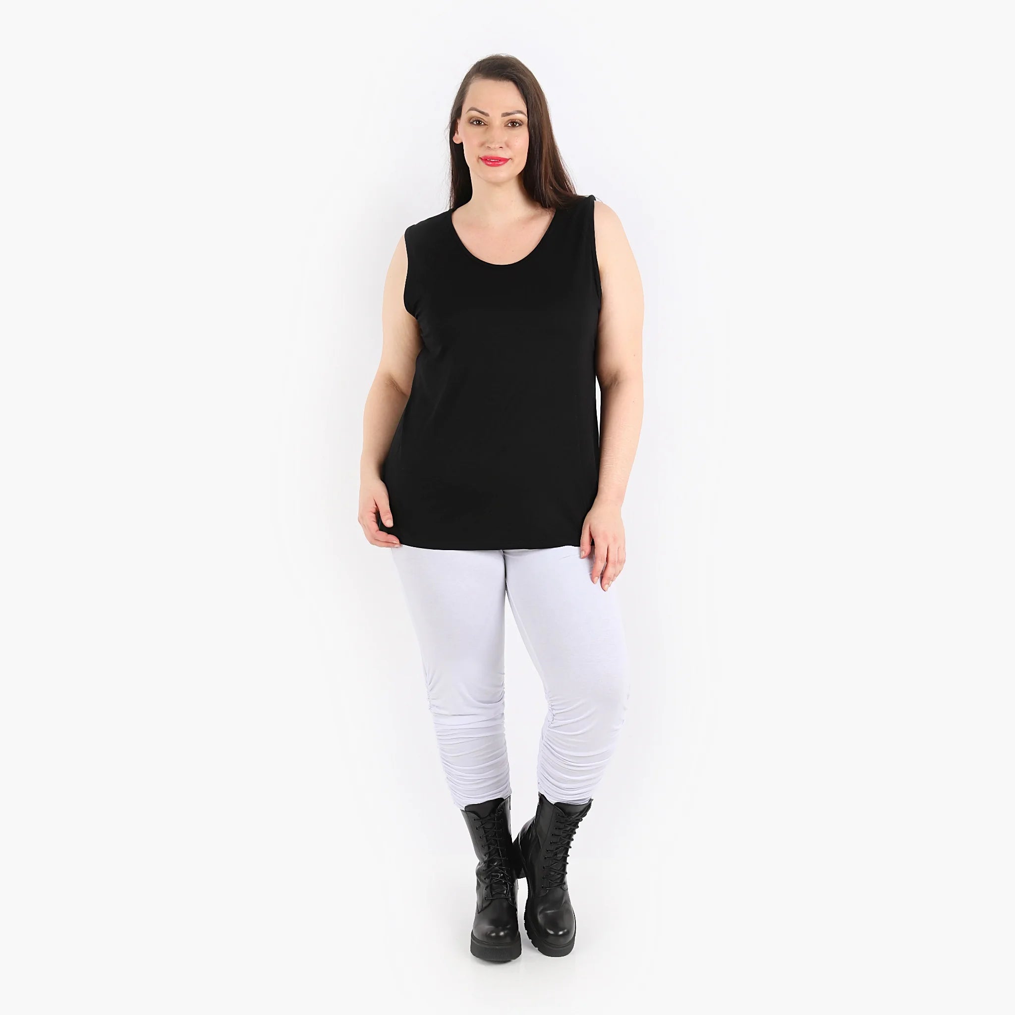  AKH Fashion Top in gerader Form, aus Viskose, 1312.00226, Schwarz, Schick, Modern, Bequem