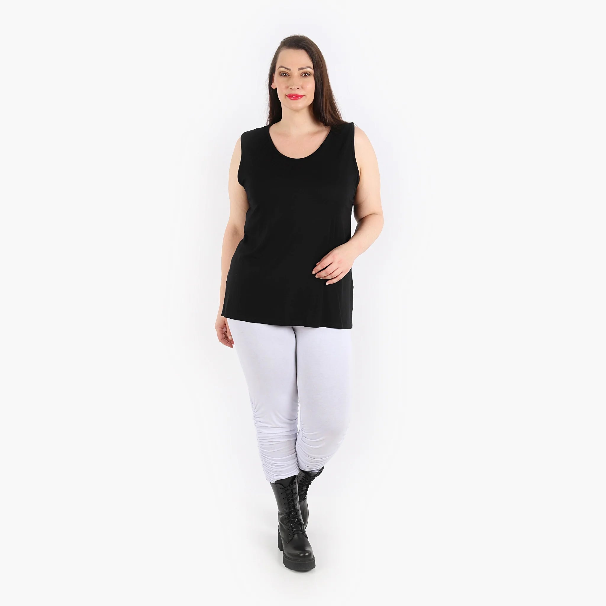  AKH Fashion Top in gerader Form, aus Viskose, 1312.00226, Schwarz, Schick, Modern, Bequem