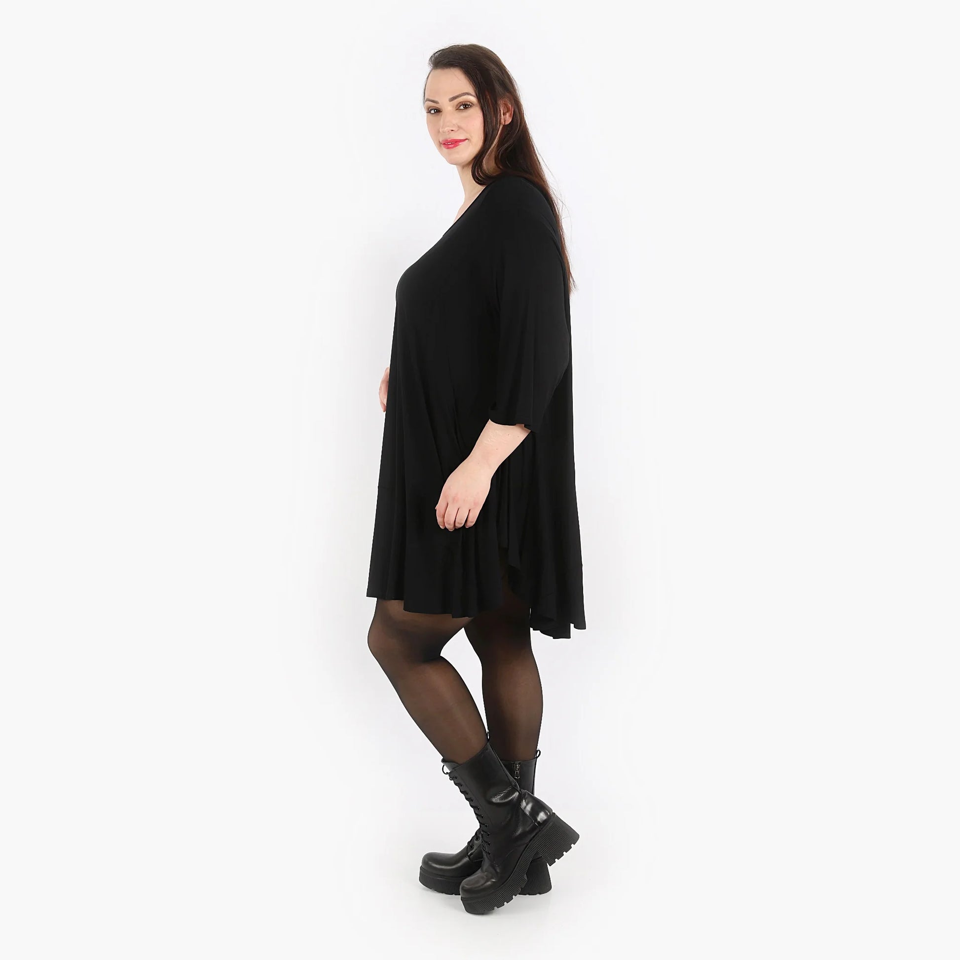  Bigshirt von AKH Fashion aus Viskose in Glocken-Form, 1312.00592, Schwarz, Unifarben, Schick