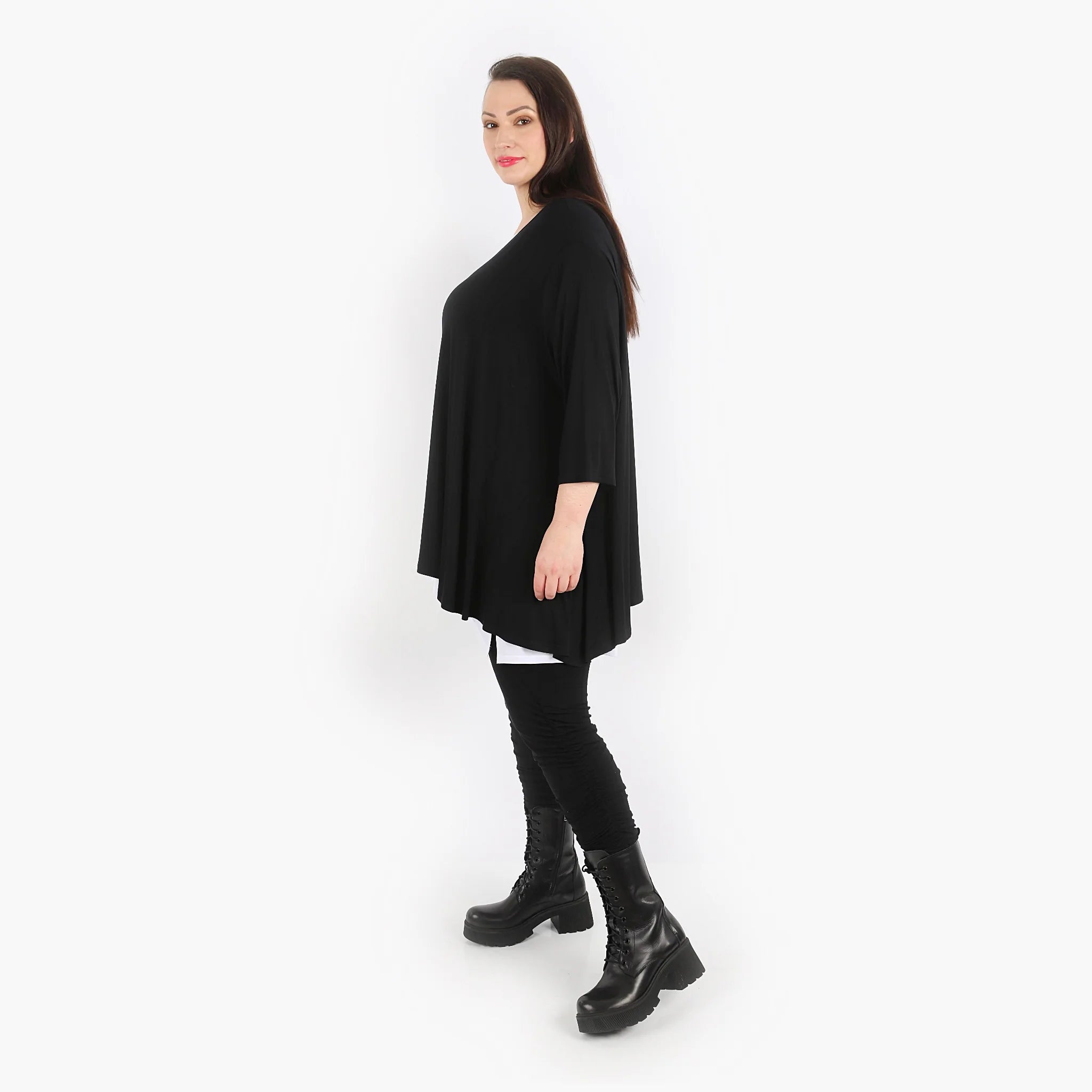  A-Form Shirt von AKH Fashion aus Viskose, 1312.00593, Schwarz, Schick, Modern, Bequem