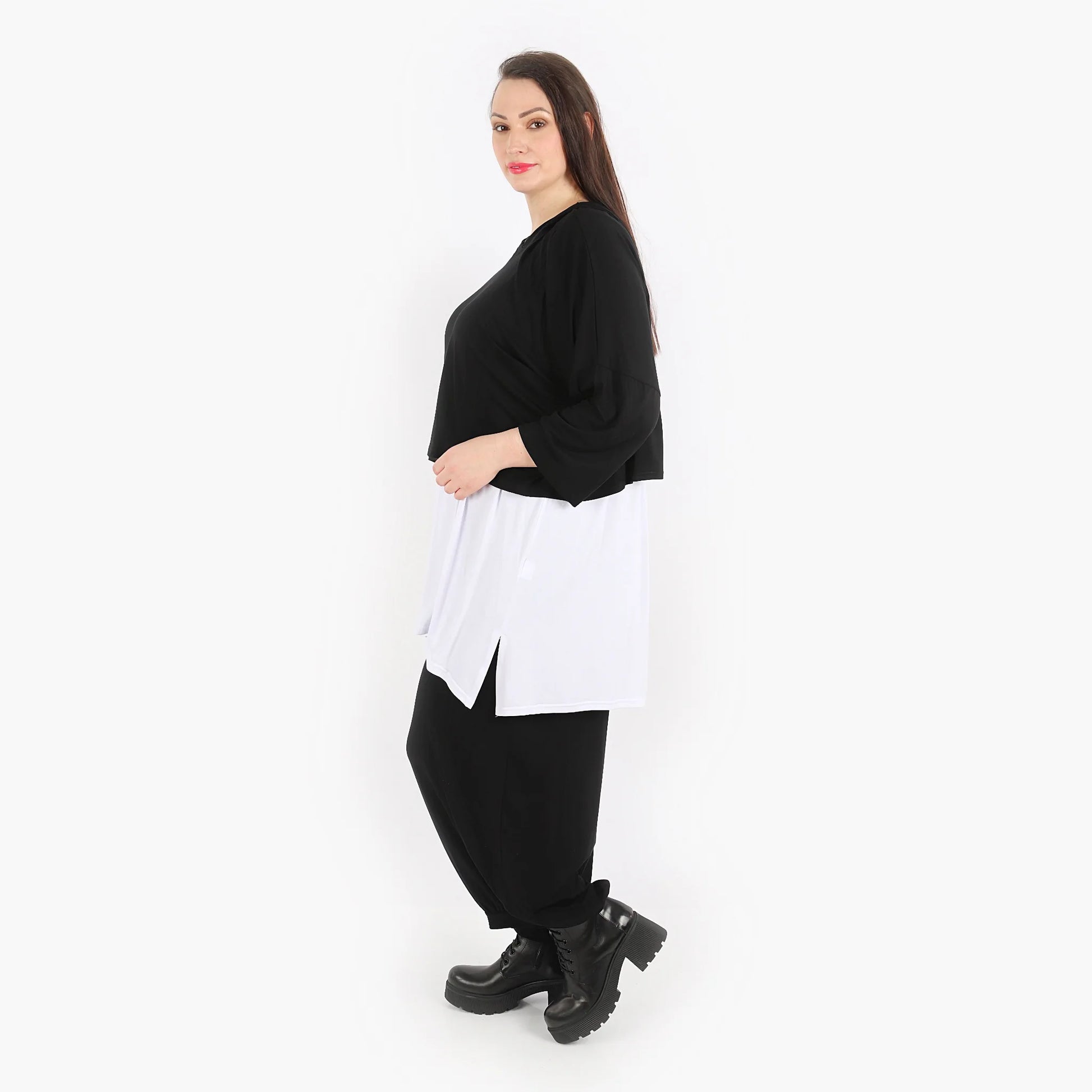  Bigshirt von AKH Fashion aus Viskose in kastiger Form, 1312.01039, Schwarz, Schick, Modern