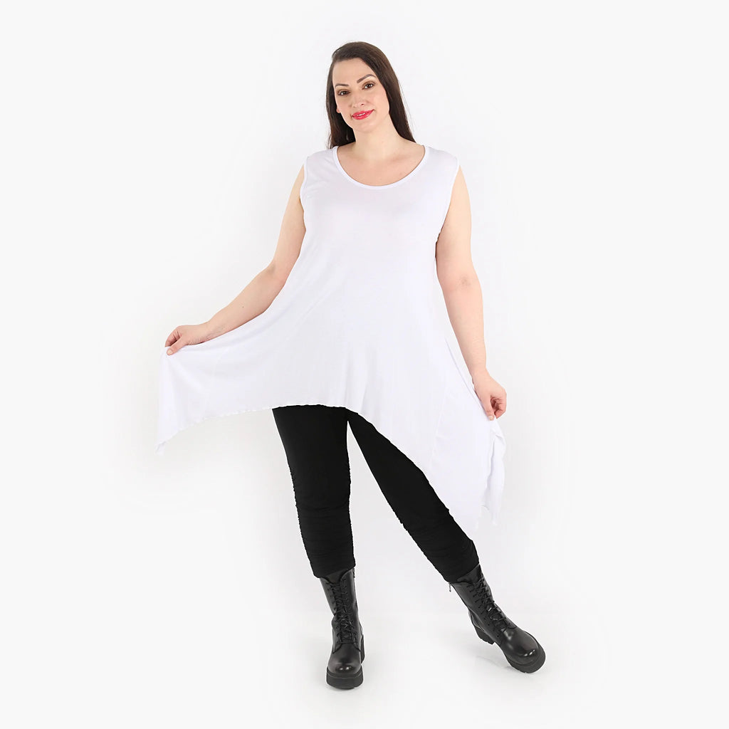  Zipfel Top von AKH Fashion aus Viskose, 1312.01975, Weiß, Schick, Modern, Bequem