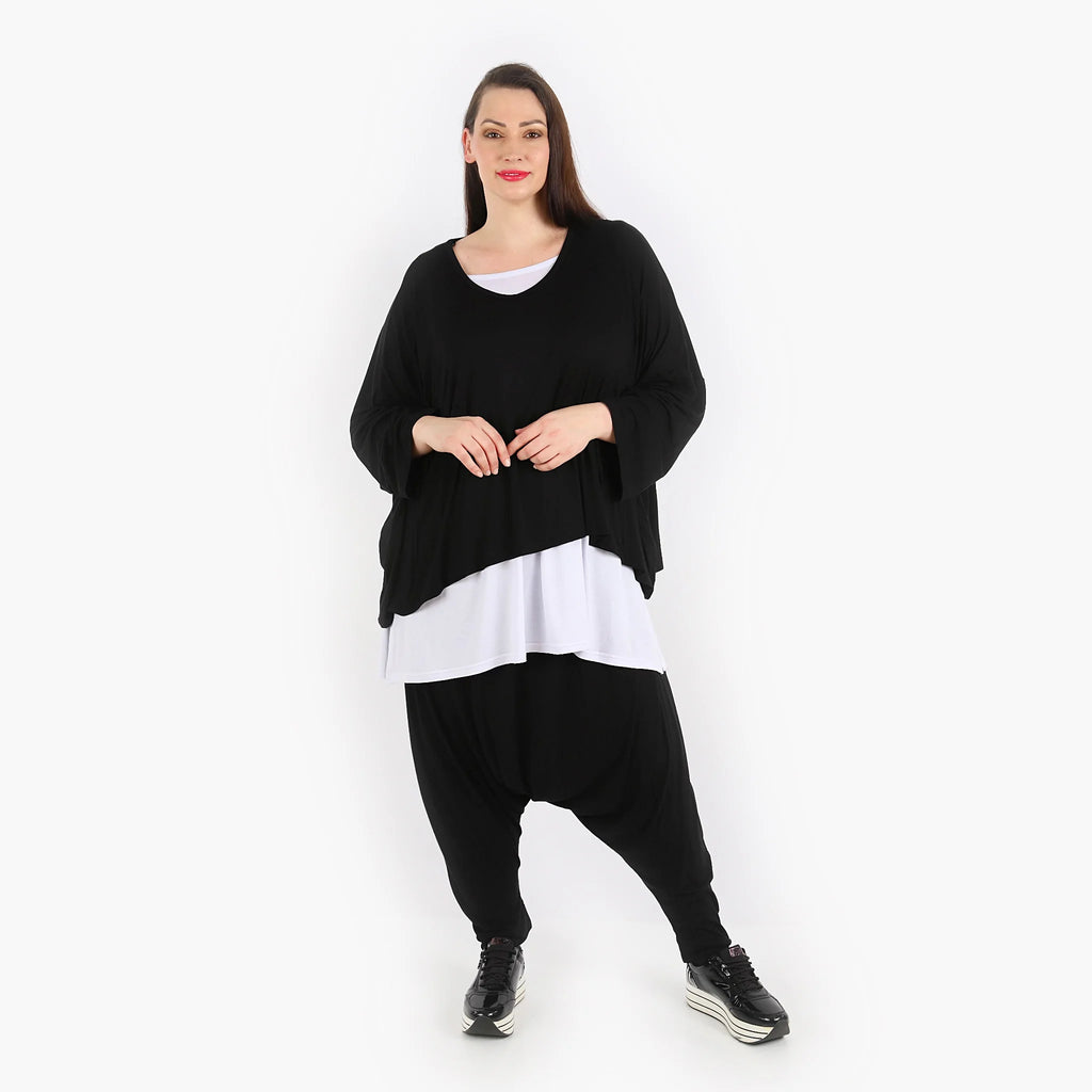  AKH Fashion Überwurf in kastiger Form, aus Viskose, 1312.06048, Schwarz, Schick, Modern