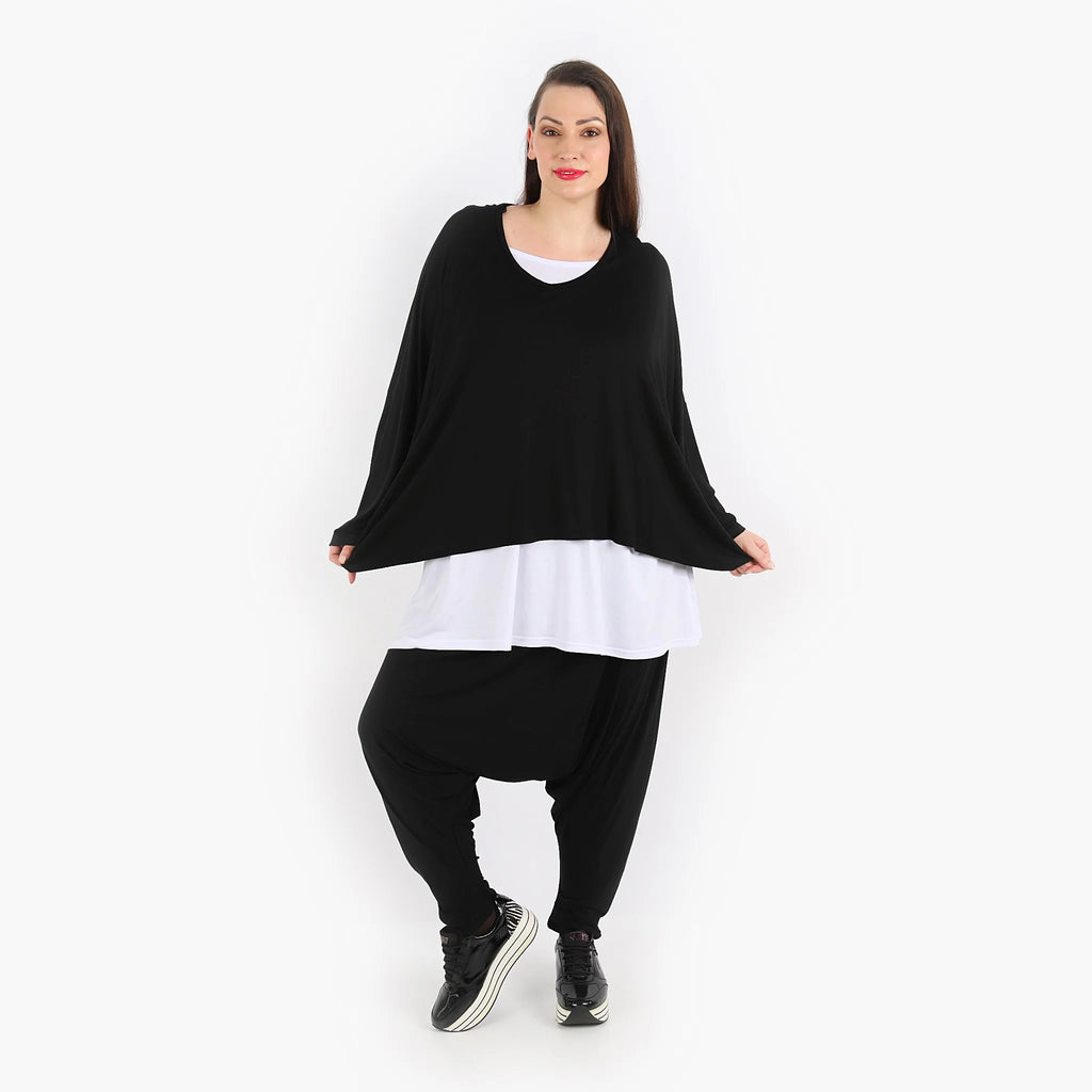  AKH Fashion Überwurf in kastiger Form, aus Viskose, 1312.06048, Schwarz, Schick, Modern