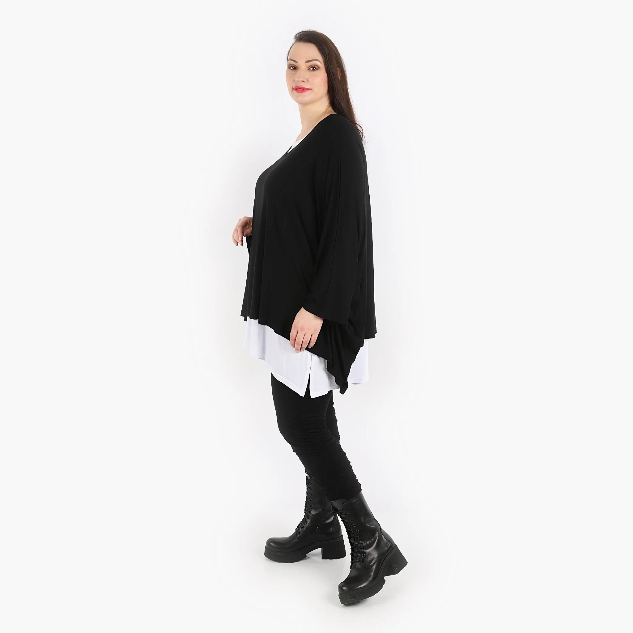  AKH Fashion Bigshirt in kastiger Form, aus Viskose, 1312.06680, Schwarz, Schick, Modern
