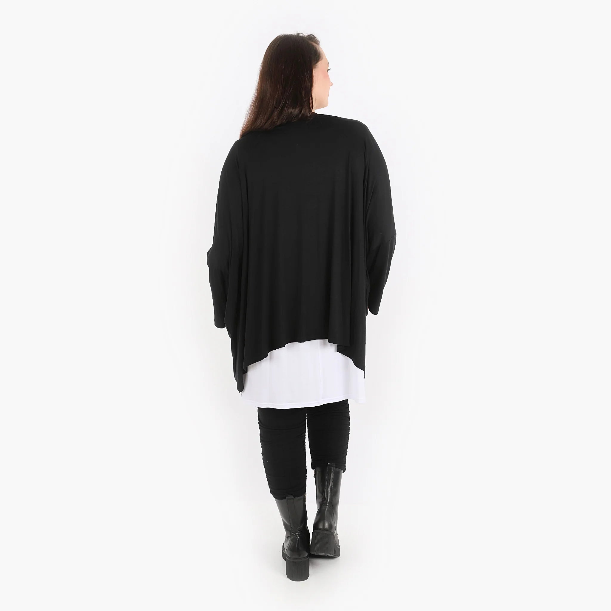  AKH Fashion Bigshirt in kastiger Form, aus Viskose, 1312.6048L, Schwarz, Schick, Modern