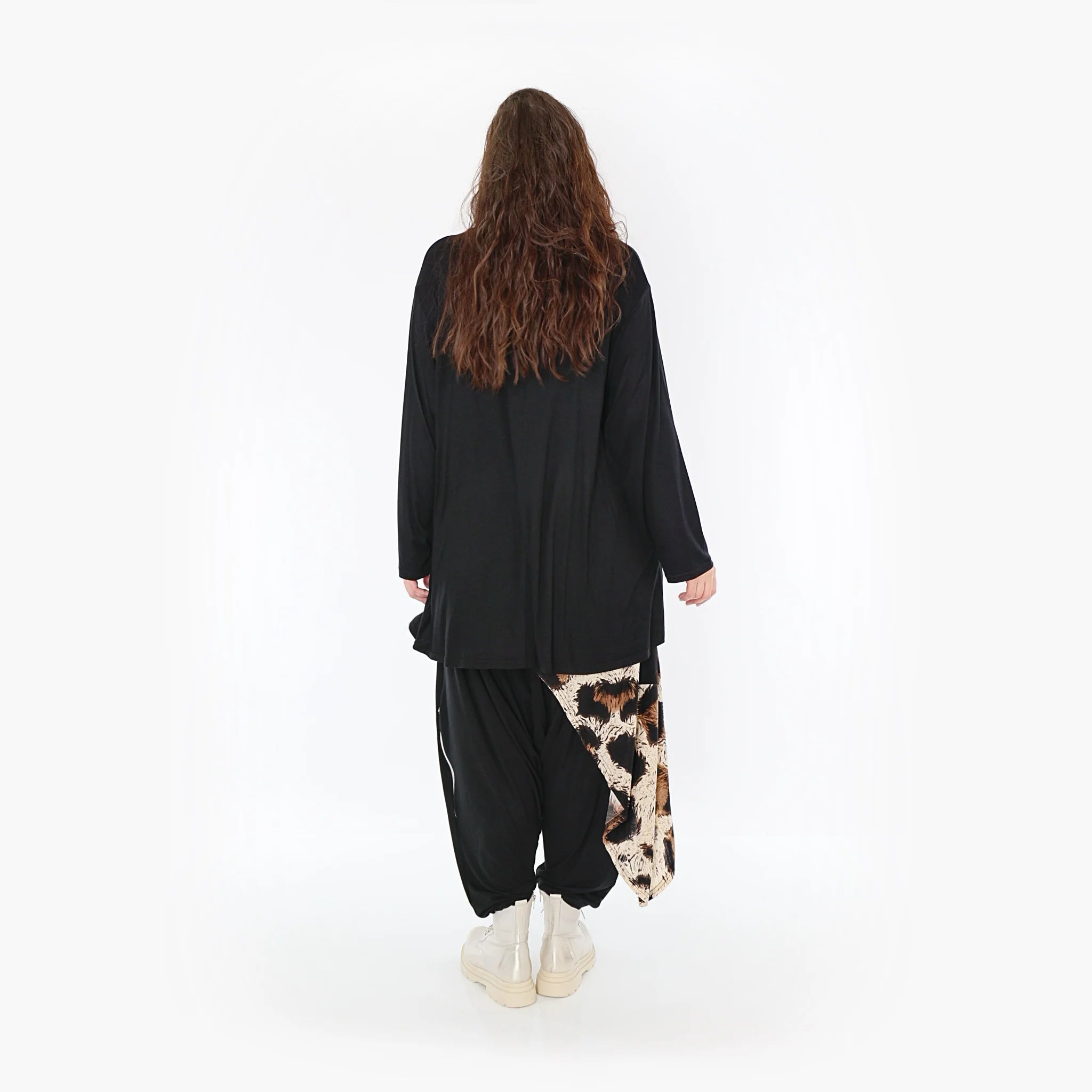  Haremshose von AKH Fashion aus Viskose, 1369.06992, Beige-Schwarz-Braun, Leopard, Schick