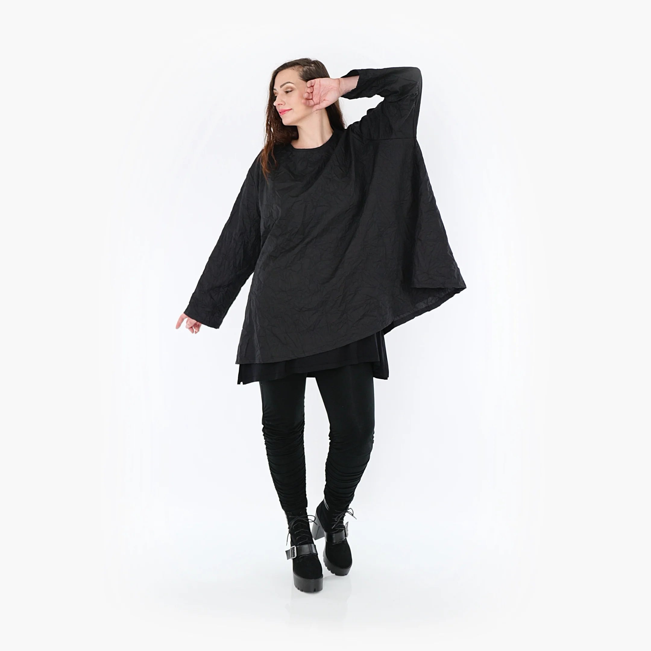 A-Form Shirt von AKH Fashion aus Viskose, ausgefallene, zeitlose Lagenlook Mode