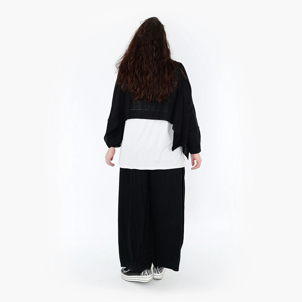  AKH Fashion Überwurf in kastiger Form, aus Materialmix, 1110.02336, Schwarz, Schick