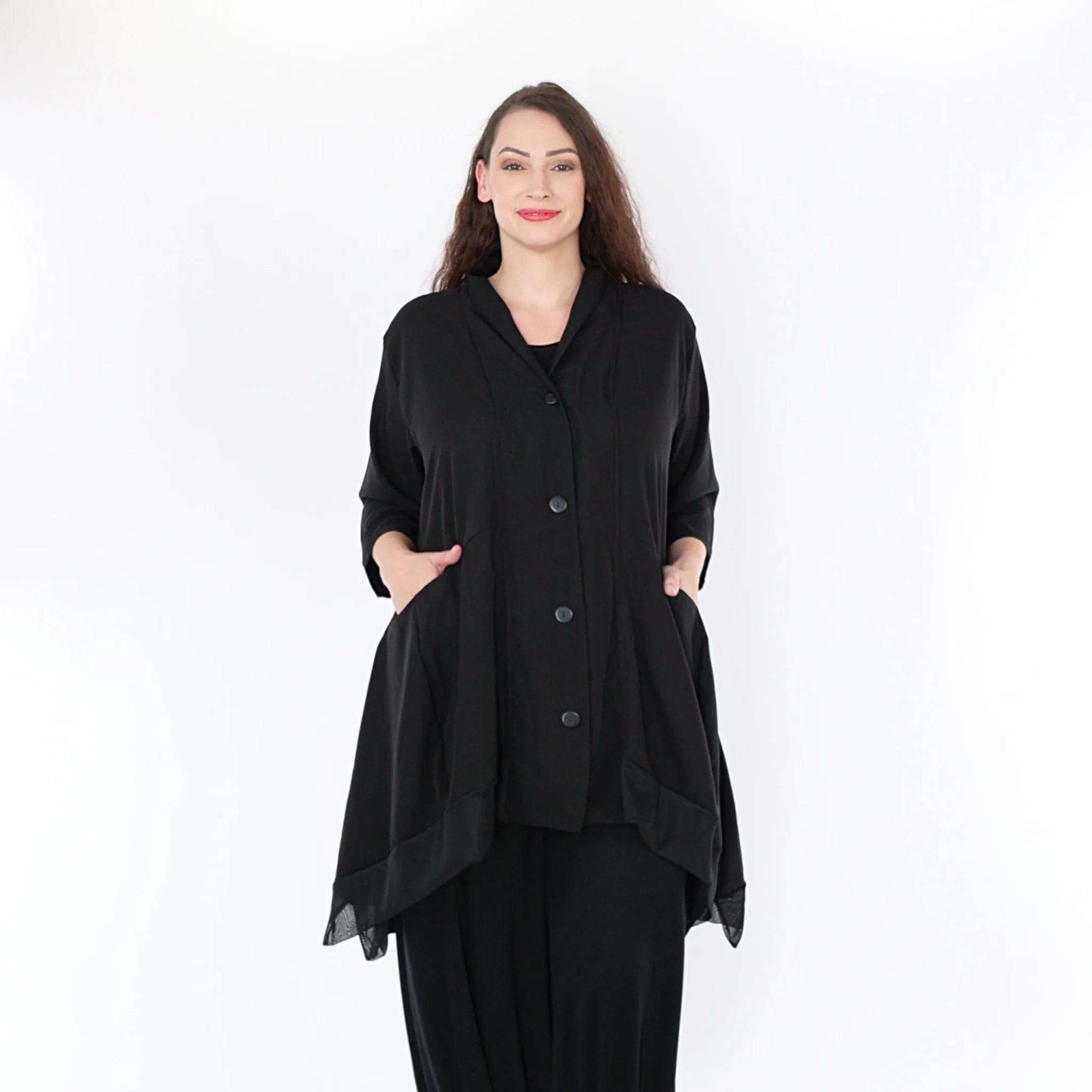  A-Form Jacke von AKH Fashion aus Viskose, 1325.06970, Schwarz, Schick, Modern, Bequem