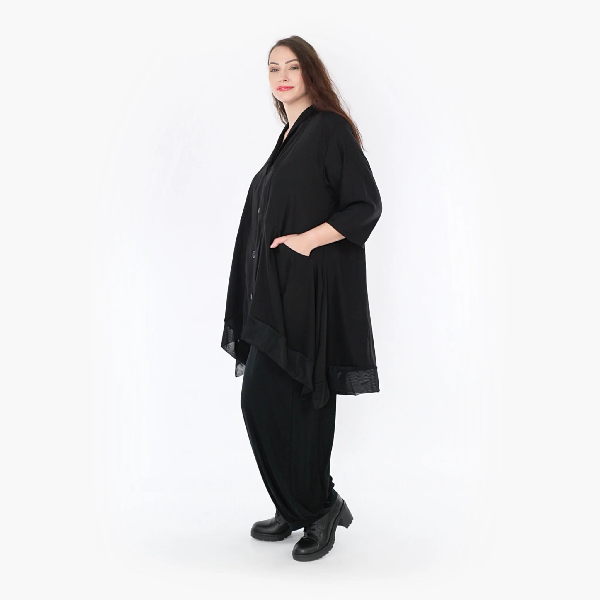  A-Form Jacke von AKH Fashion aus Viskose, 1325.06970, Schwarz, Schick, Modern, Bequem
