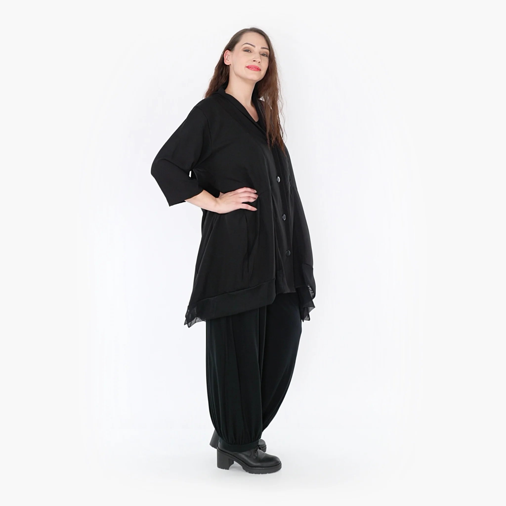  A-Form Jacke von AKH Fashion aus Viskose, 1325.06970, Schwarz, Schick, Modern, Bequem