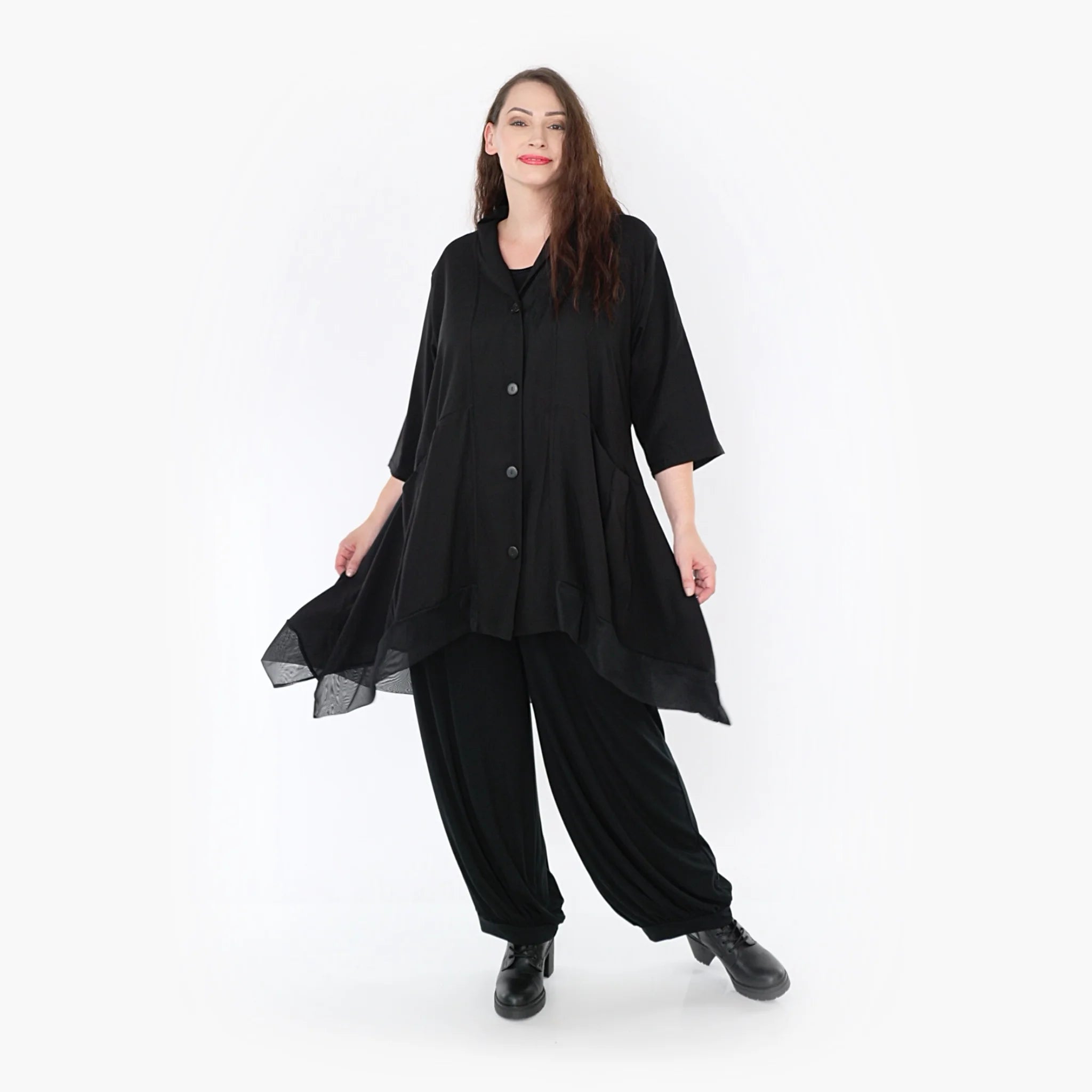  A-Form Jacke von AKH Fashion aus Viskose, 1325.06970, Schwarz, Schick, Modern, Bequem