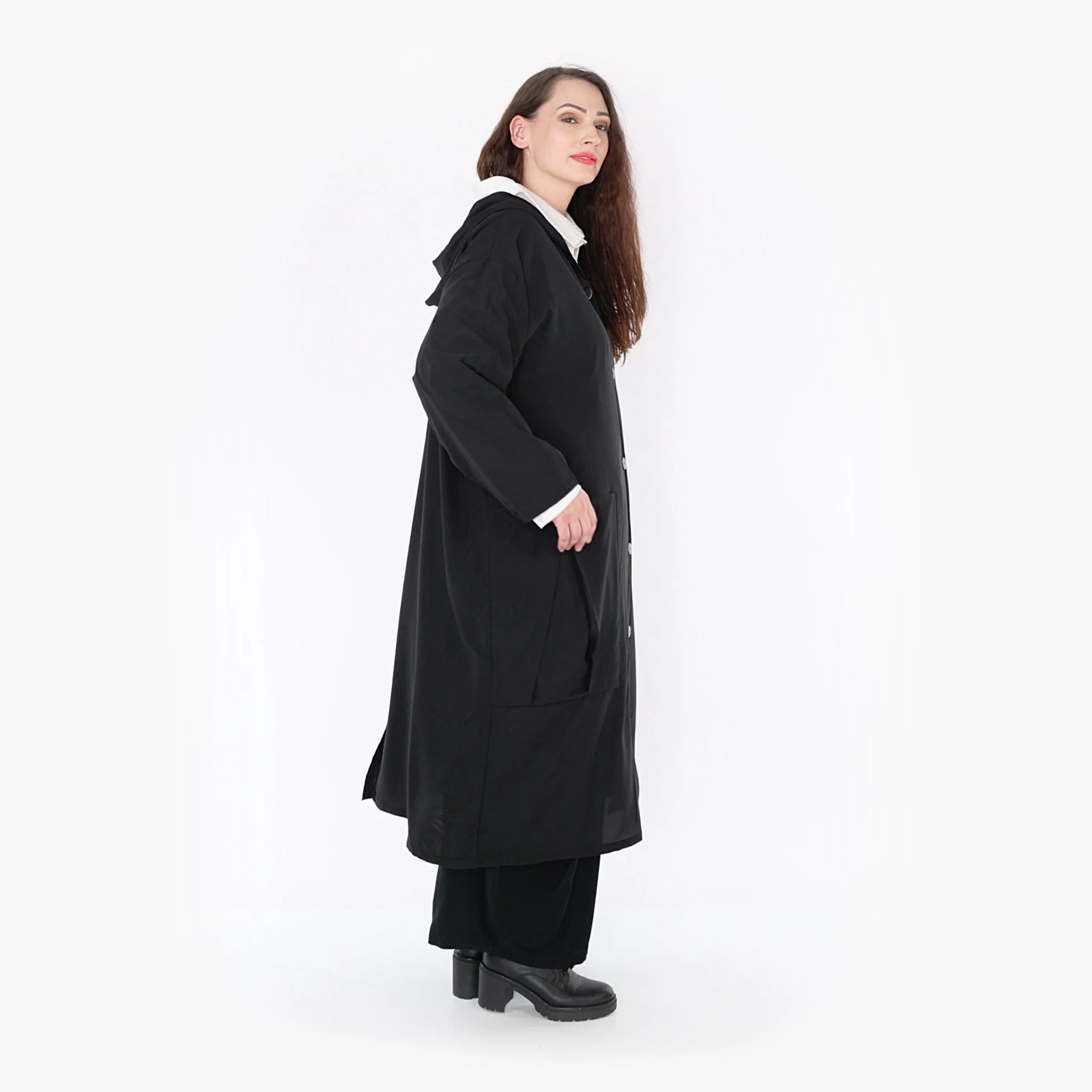  A-Form Mantel von AKH Fashion aus Viskose, 1325.06976, Schwarz, Schick, Modern, Bequem