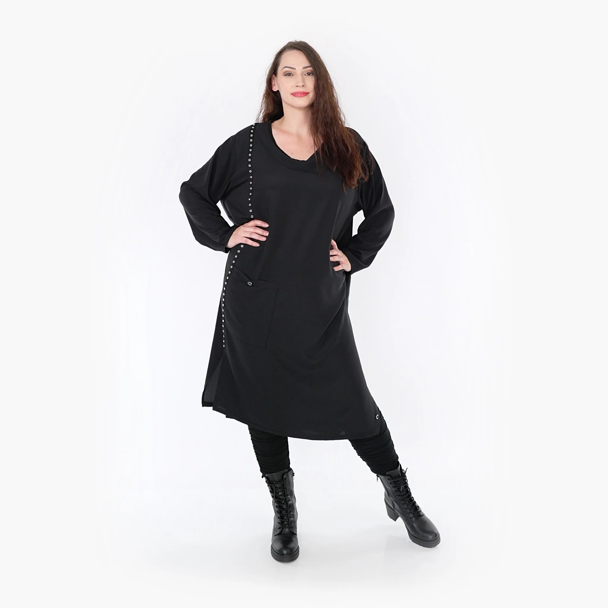  A-Form Kleid von AKH Fashion aus Viskose, 1325.06982, Schwarz, Schick, Modern, Bequem