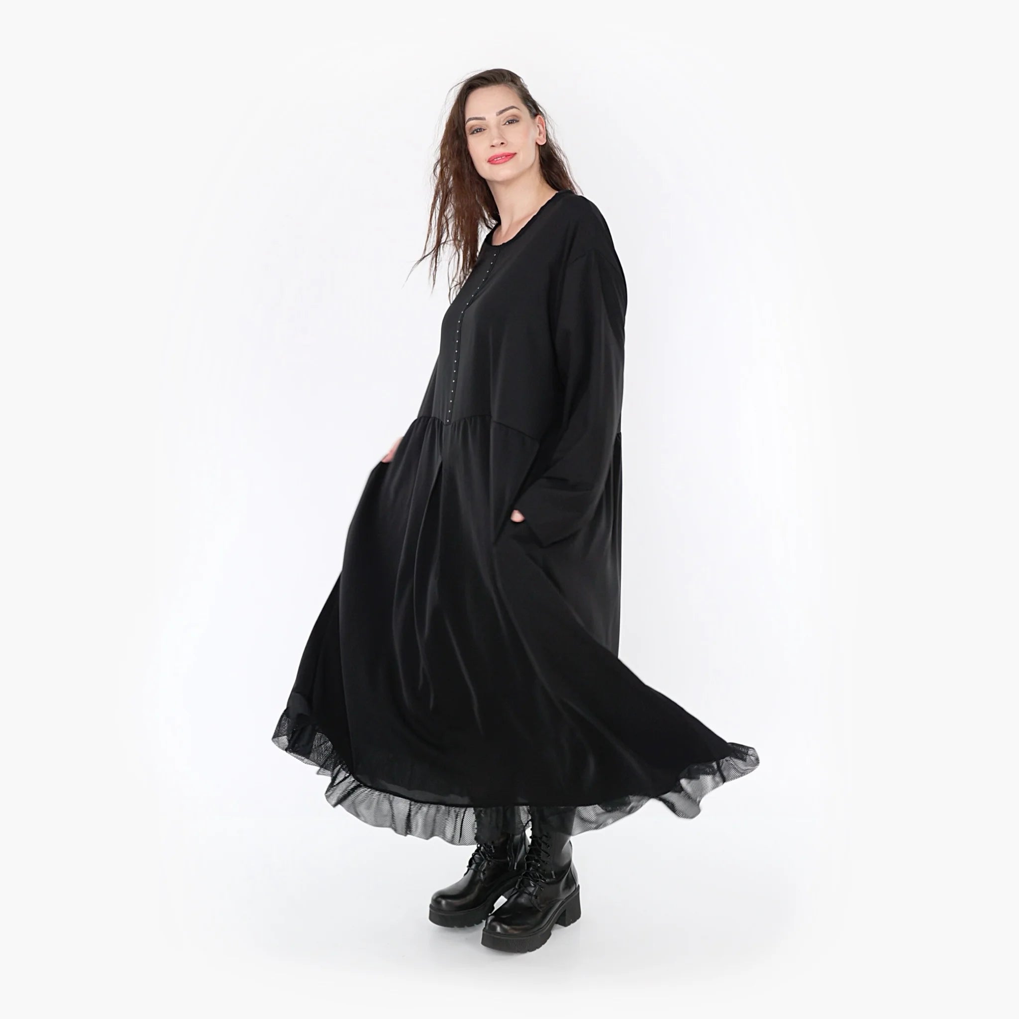  Ballonkleid von AKH Fashion aus Viskose, 1325.06984, Schwarz, Schick, Modern, Bequem