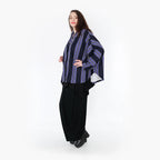  AKH Fashion Jacke in gerundeter Form, aus Materialmix, 1331.00140, Blau-Marine-Weiß