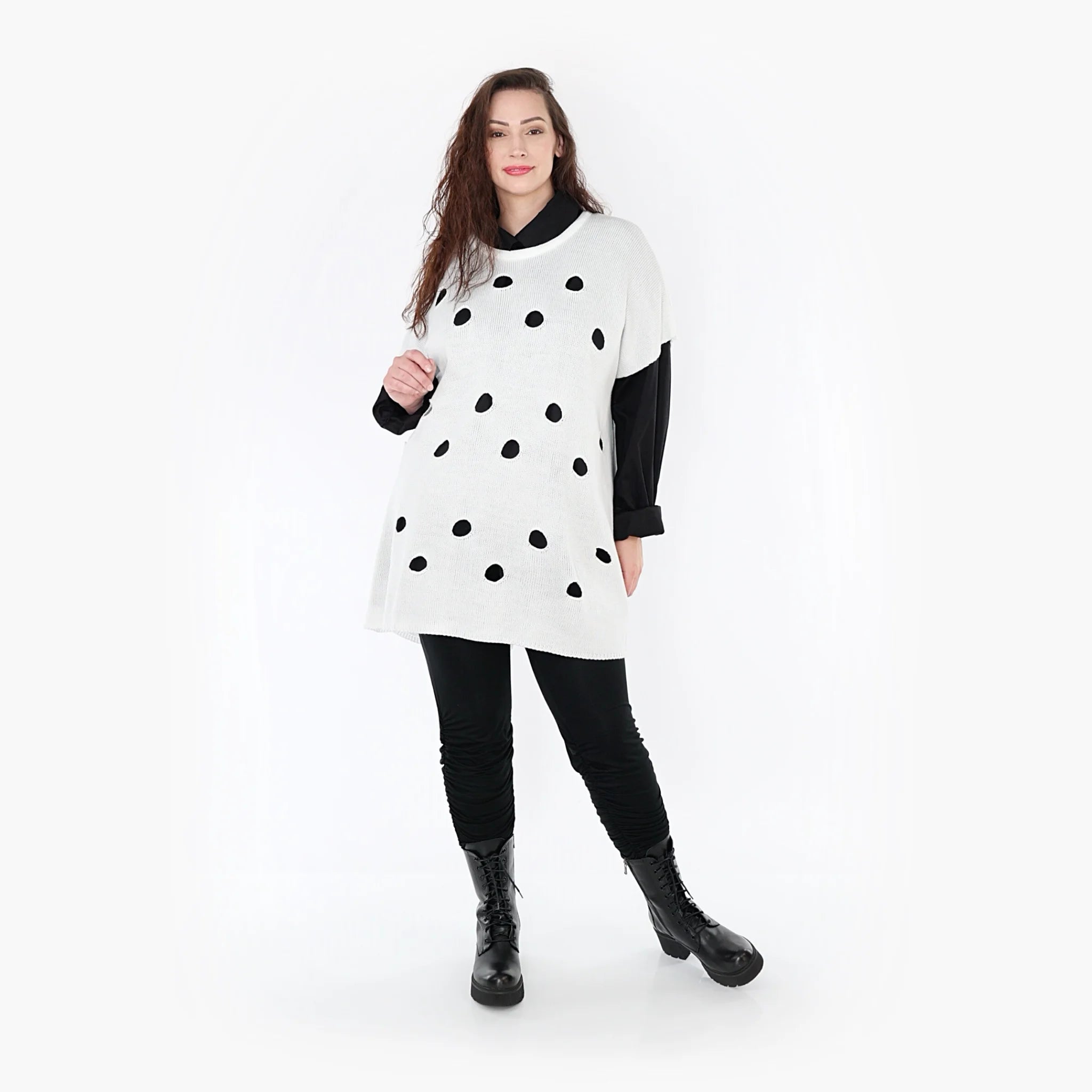  AKH Fashion Überwurf in kastiger Form, aus Baumwolle, 1337.02416, Weiß, Schick, Modern